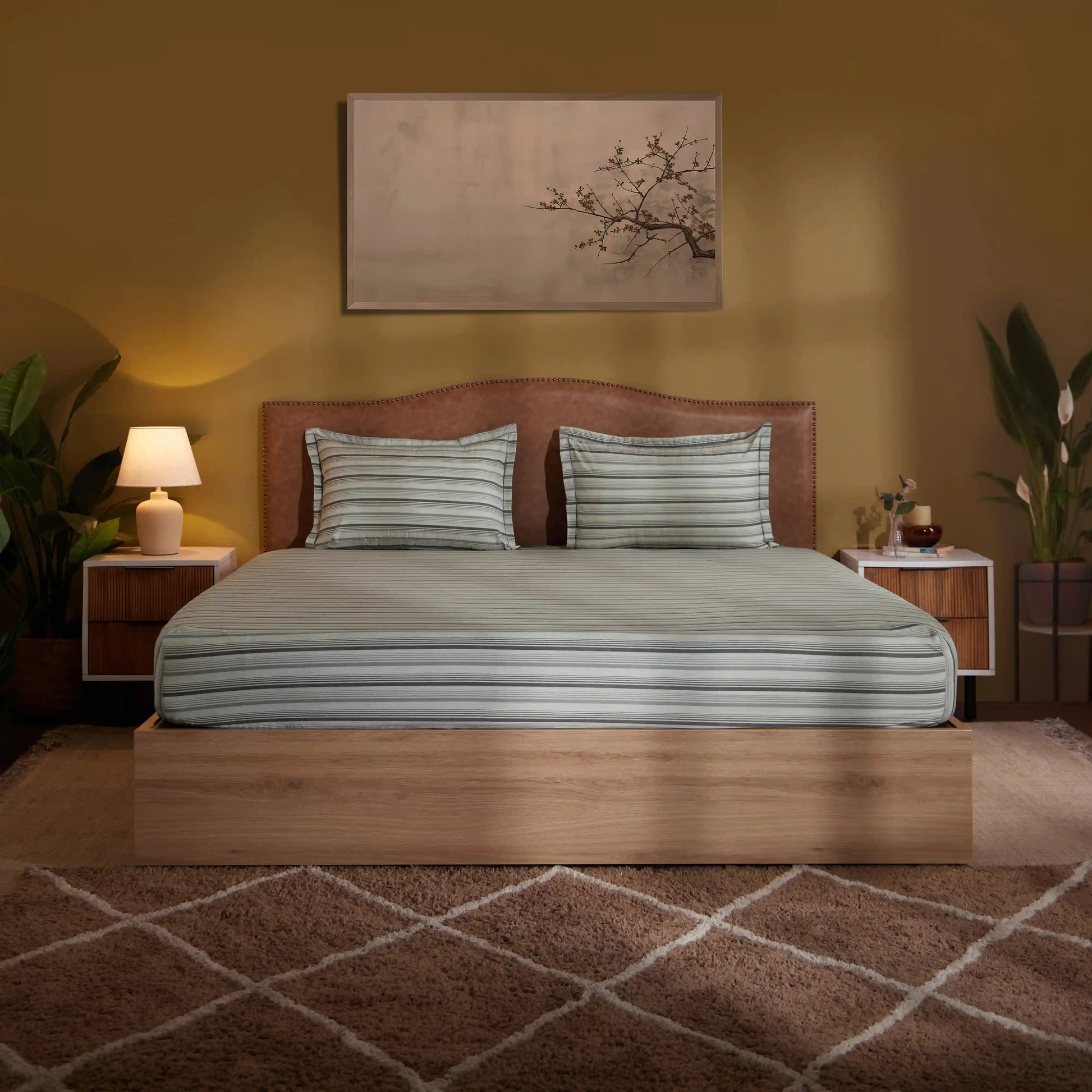 Threadscapes Printed Bedsheet Set-Black & White Black & White / Super King