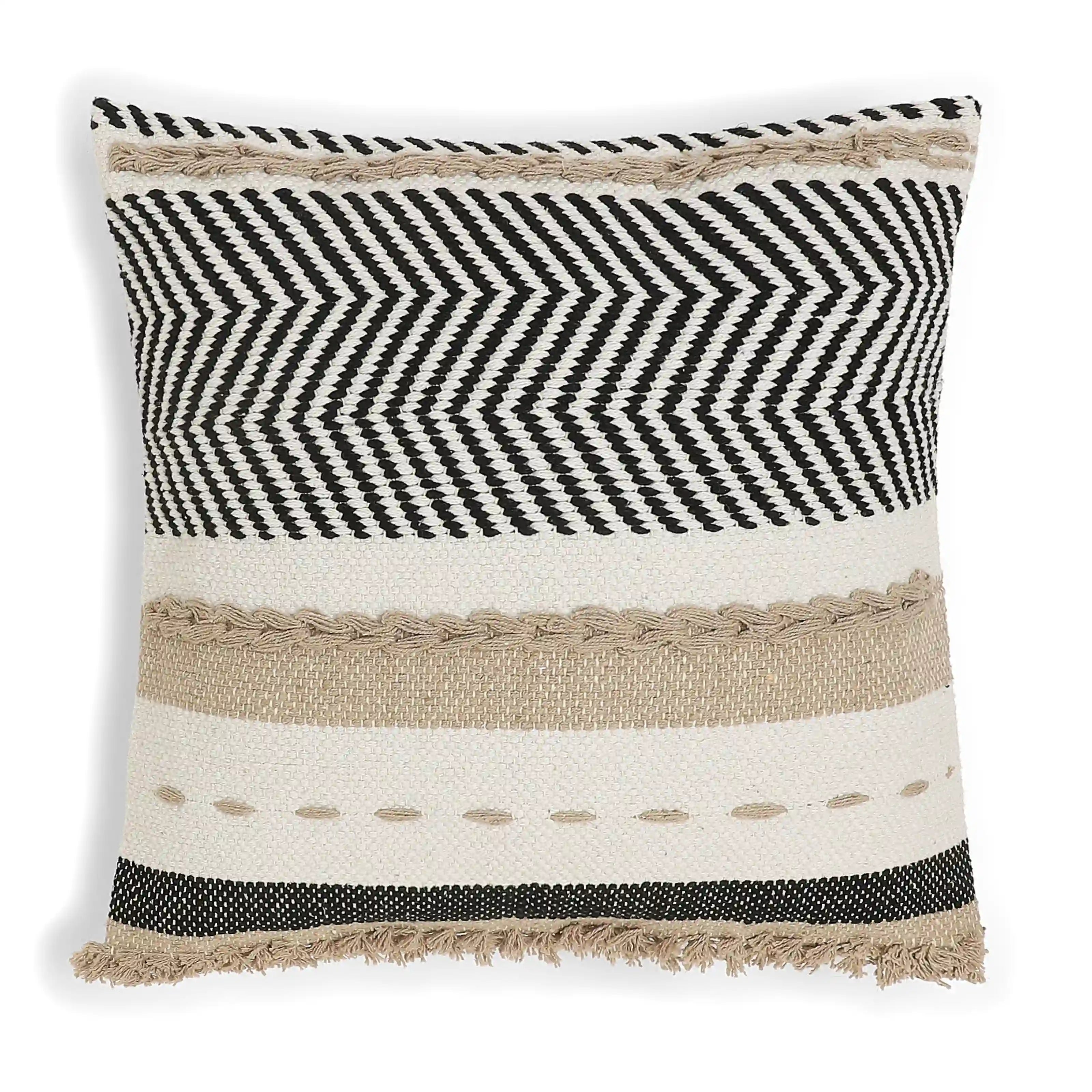 Vissencia 100% Cotton Woven Cushion Cover | Boho Bliss Sand / Cushion Cover (51cm x 51cm)