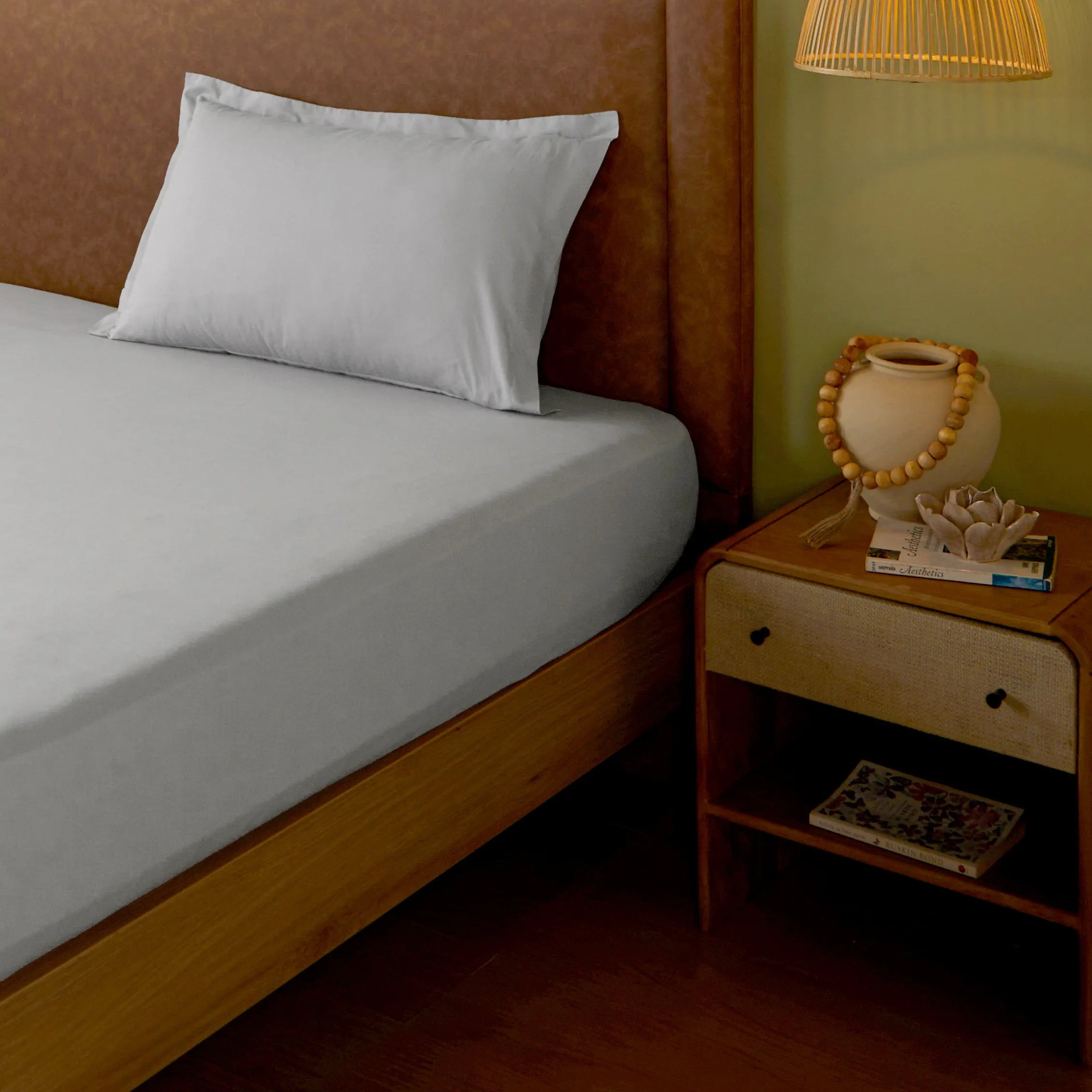 Paleto | Everyday Hues Solid Dyed Cotton Bedsheet Set-Grey Grey / Single