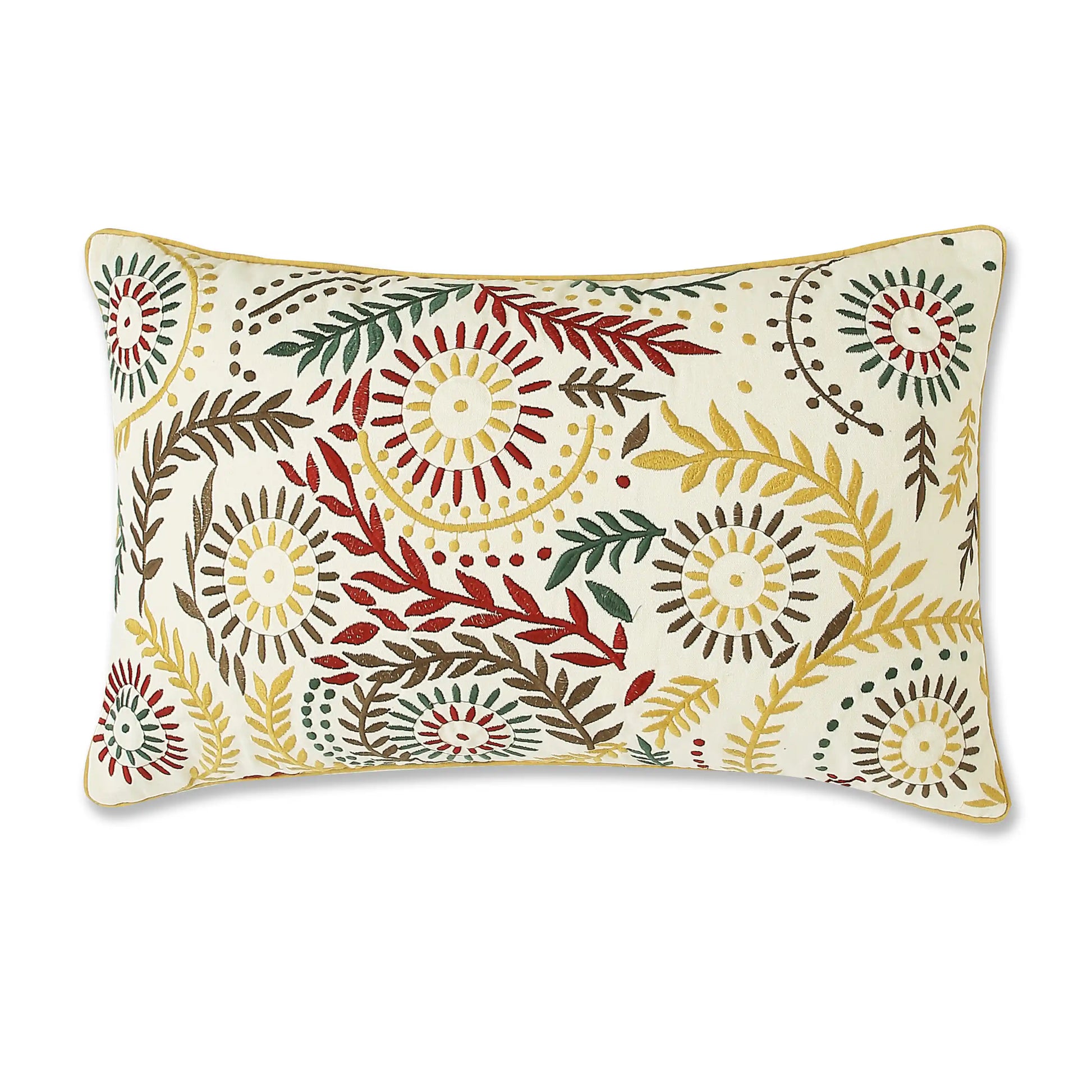 Espricia Embroidered Cushion Cover | Floral Mirage Sepia / Cushion Cover (41cm x 66cm)