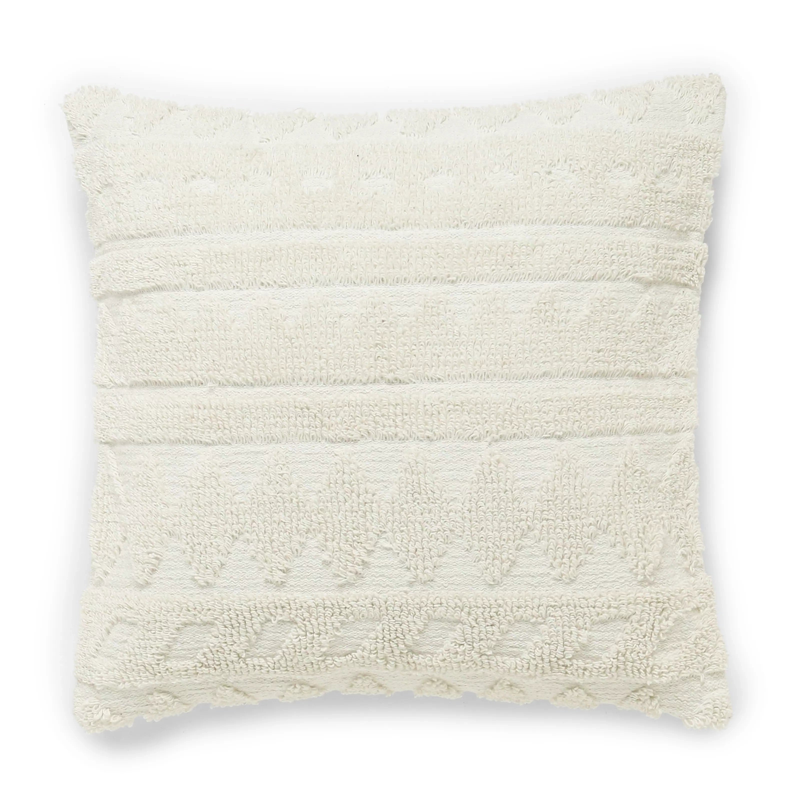 Vissencia 100% Cotton Tufted Cushion Cover | Pattern Play Light Beige / Cushion Cover (41cm x 41cm)