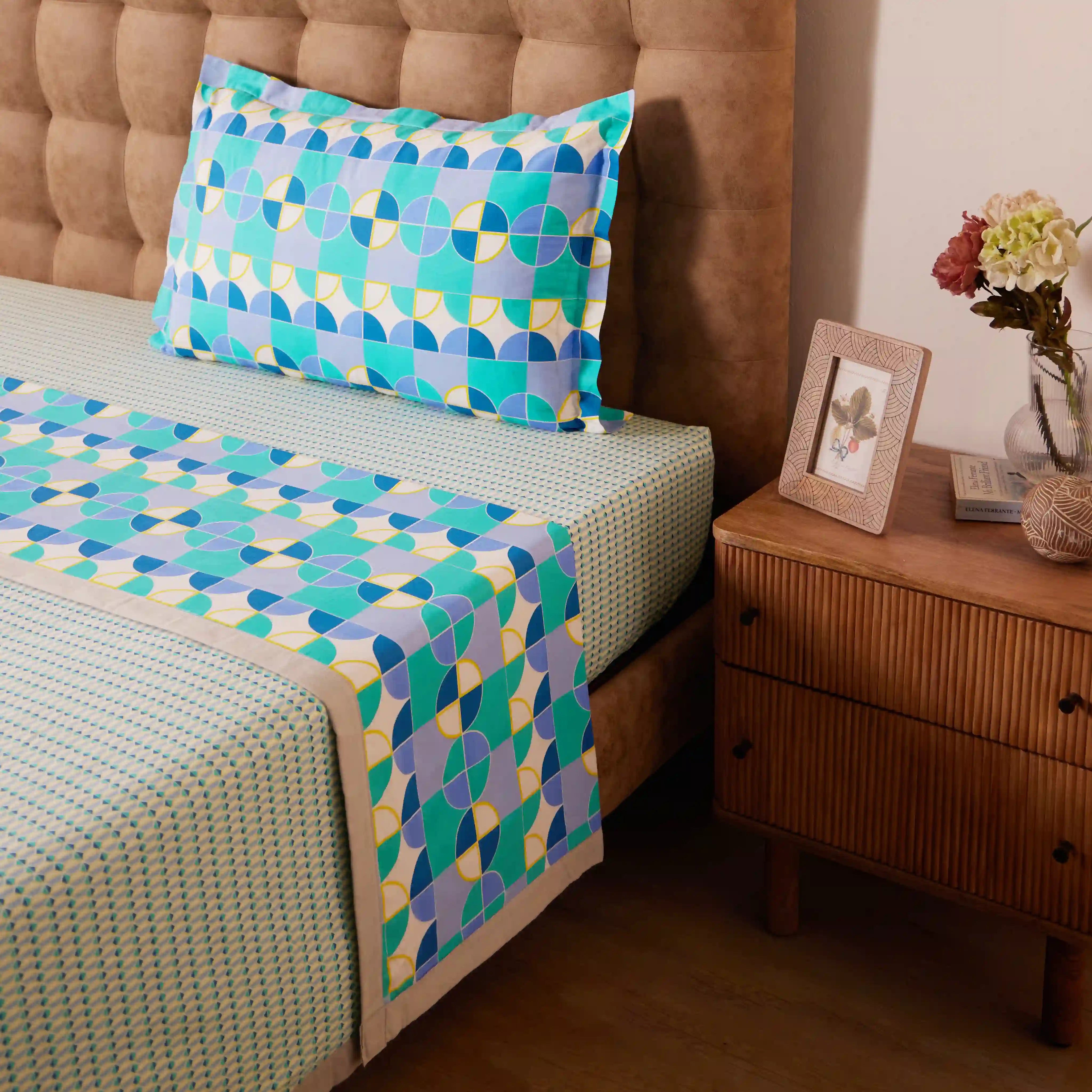 Mishella 100% Cotton Dohar Kaleido Teal / Single