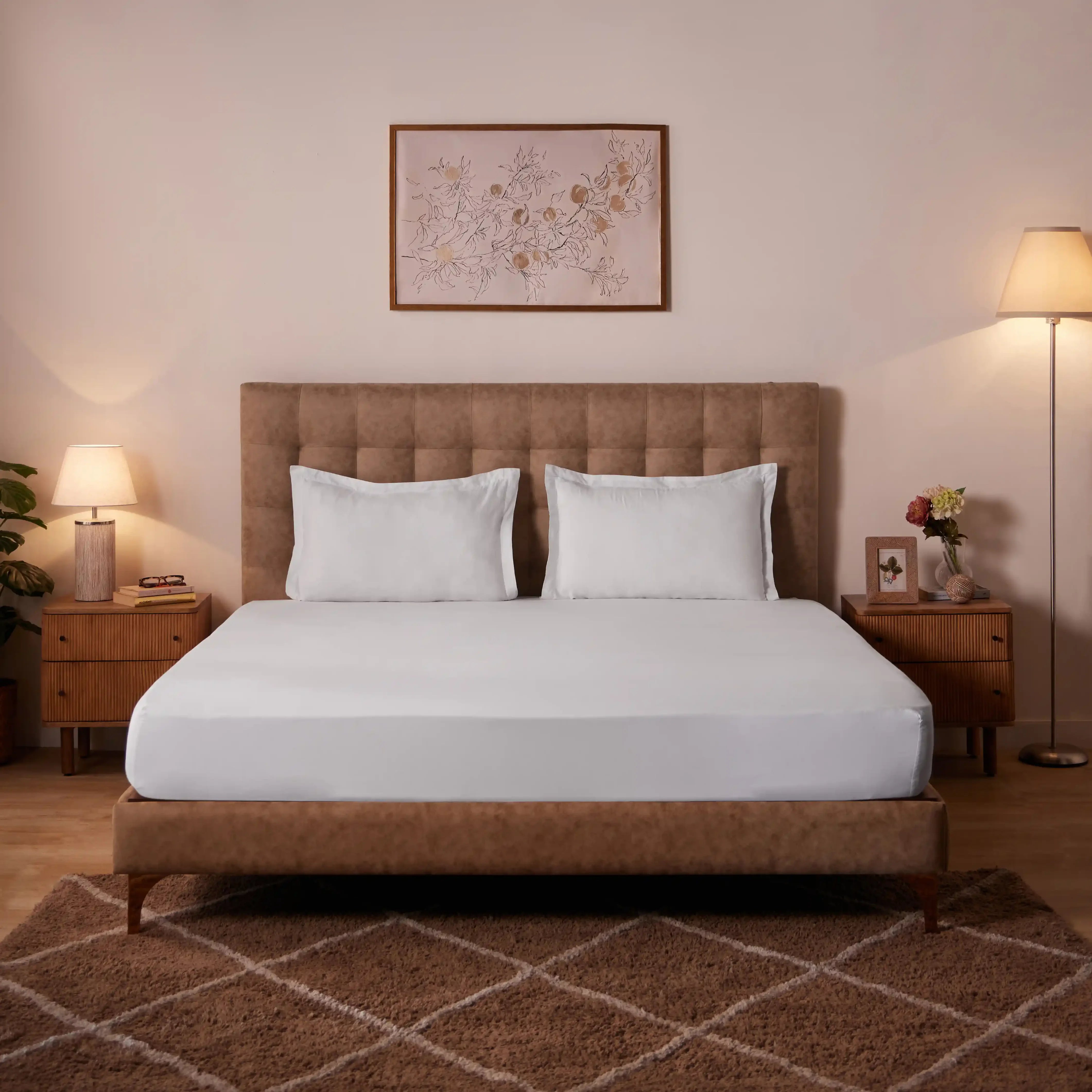 Paleto | Everyday Hues Solid Dyed Cotton Fitted Sheet Set-White White / Queen
