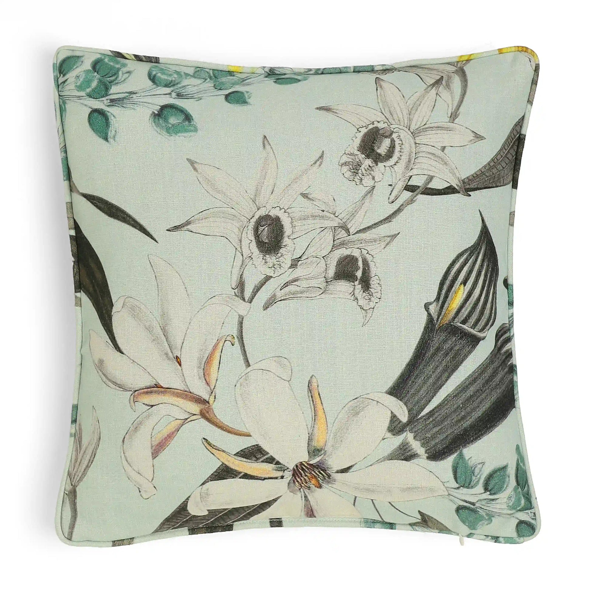 Espricia Printed Cushion Cover | Botanic Hues Sea Glass / Cushion Cover (41cm x 41cm)
