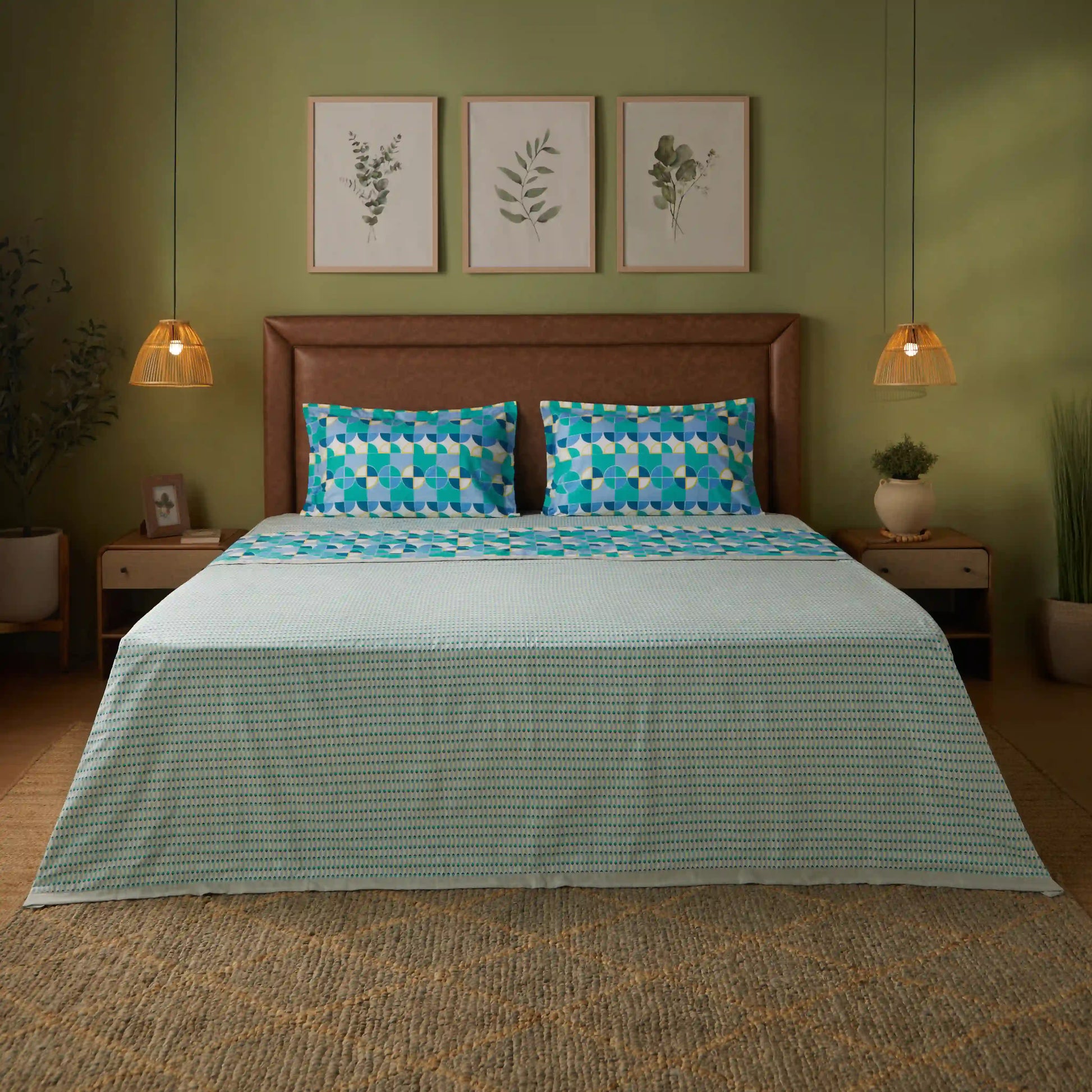 Mishella Printed Kaleido Teal Dohar Kaleido Teal / Double