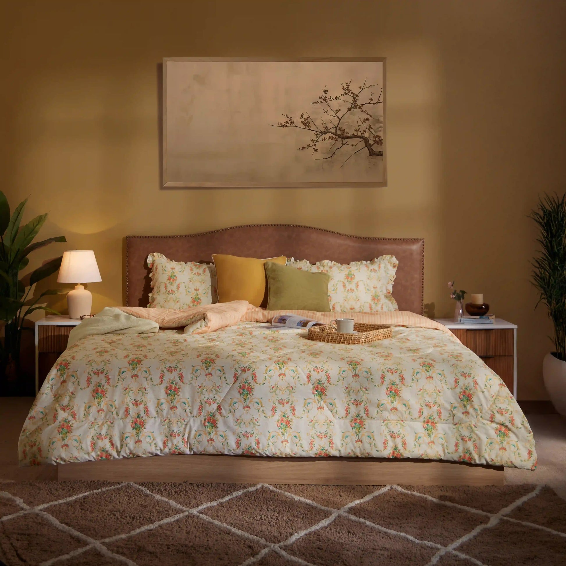 Bloomshire Luxe Printed Comforter-120gsm-Multicolour Multicolour / Double