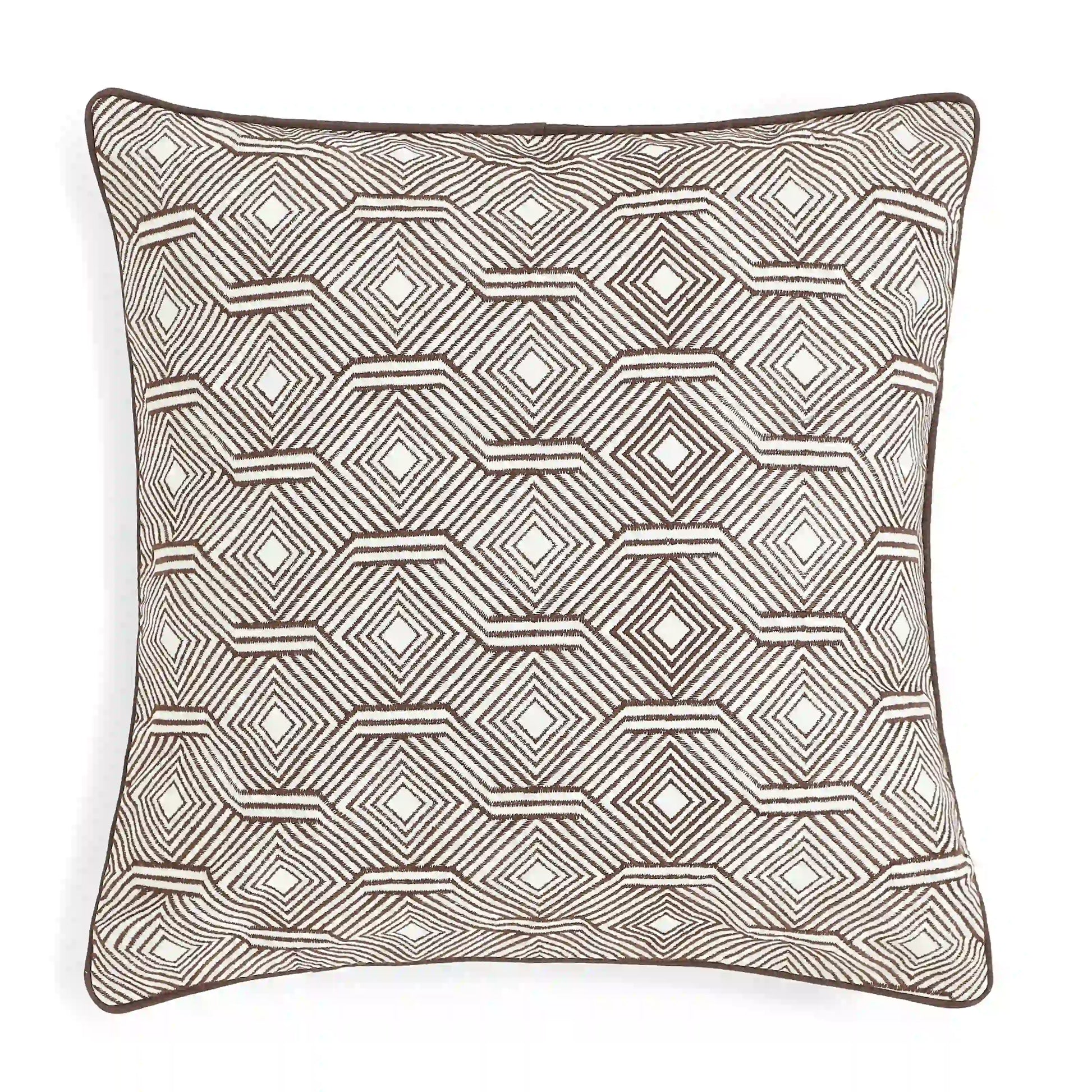 Espricia Embroidered Cushion Cover | Tile & Thread Oakwood / Cushion Cover (41cm x 41cm)