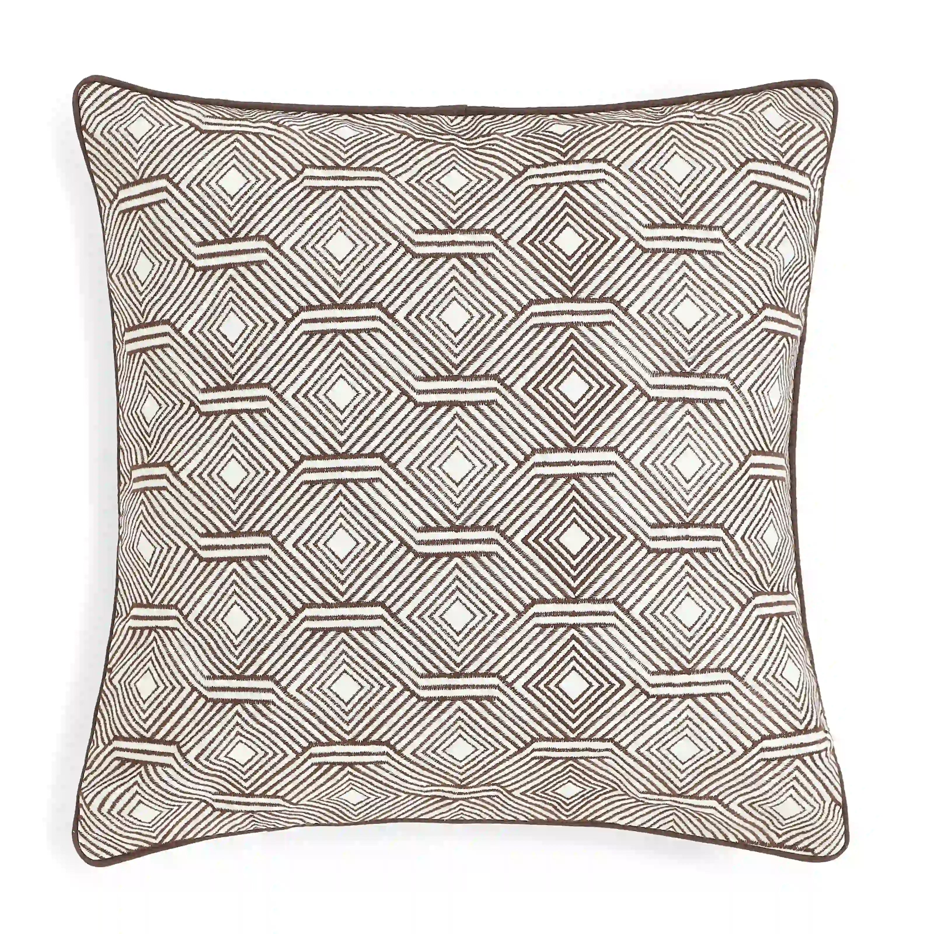 Espricia Embroidered Cushion Cover | Tile & Thread Oakwood / Cushion Cover (41cm x 41cm)