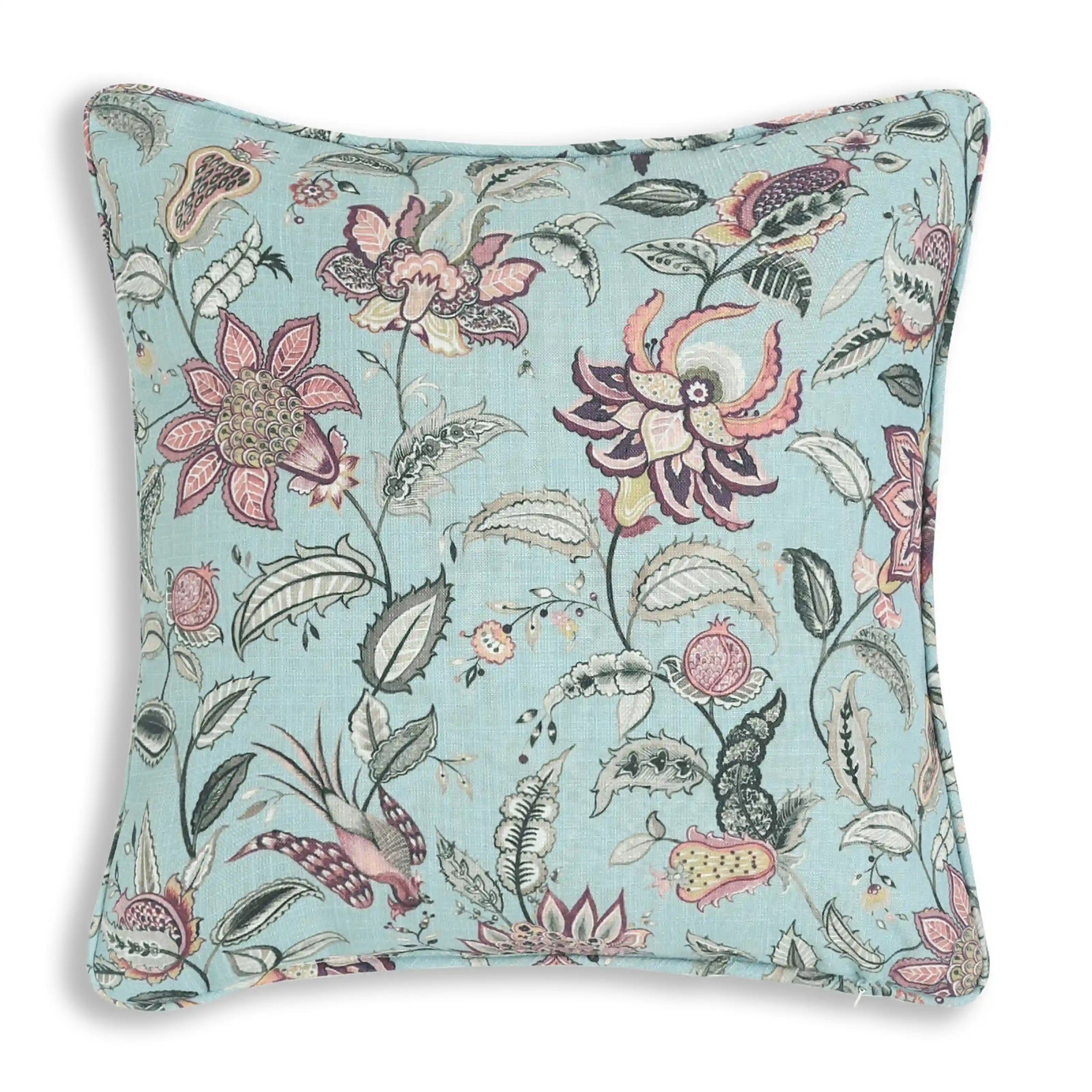 Espricia Printed Cushion Cover | Heritage Bloom Serene Frost / Cushion Cover (41cm x 41cm)