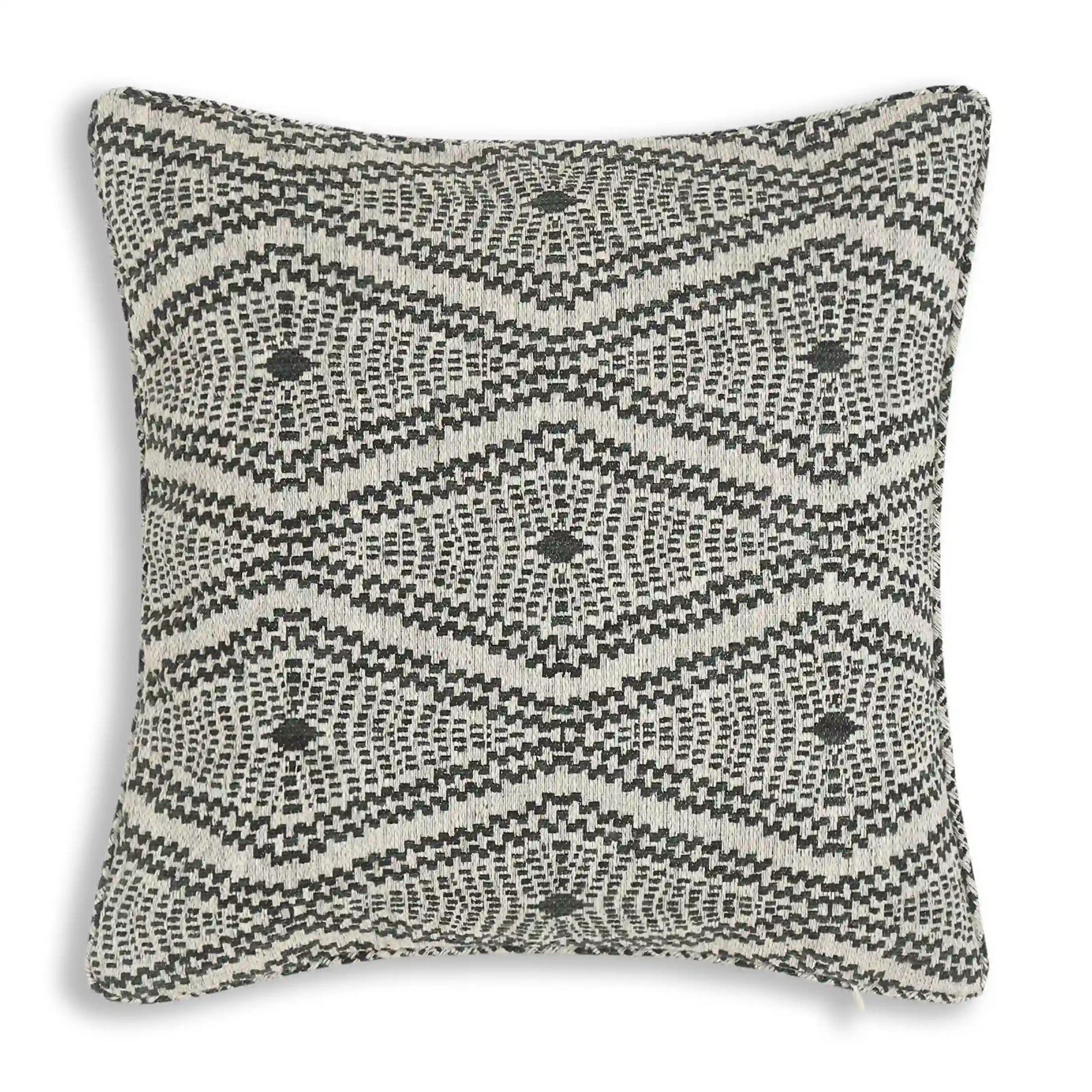 Espricia Woven Cushion Cover | Monochrome Threads Ebony / Cushion Cover (51cm x 51cm)