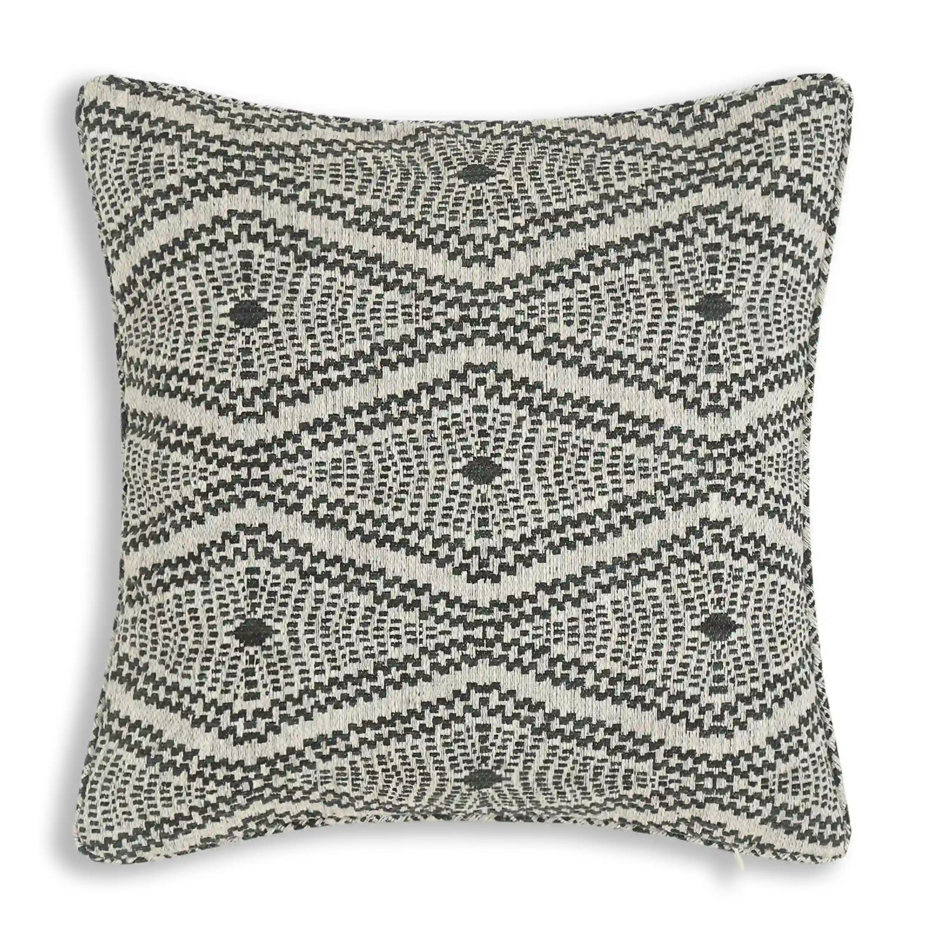 Espricia Woven Cushion Cover | Monochrome Threads Ebony / Cushion Cover (51cm x 51cm)