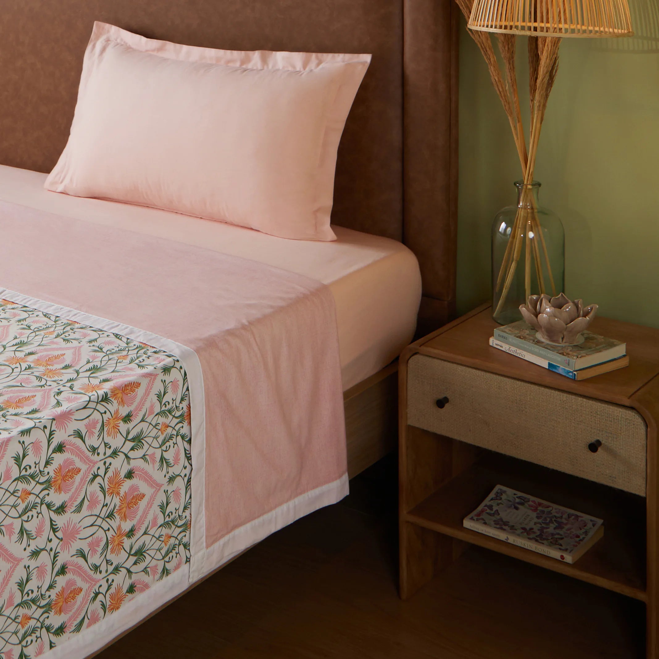 Bloomshire Classic | Everyday Charm Printed Reversible Dohar with Super Soft Flannel Layering-Salmon Salmon / Single