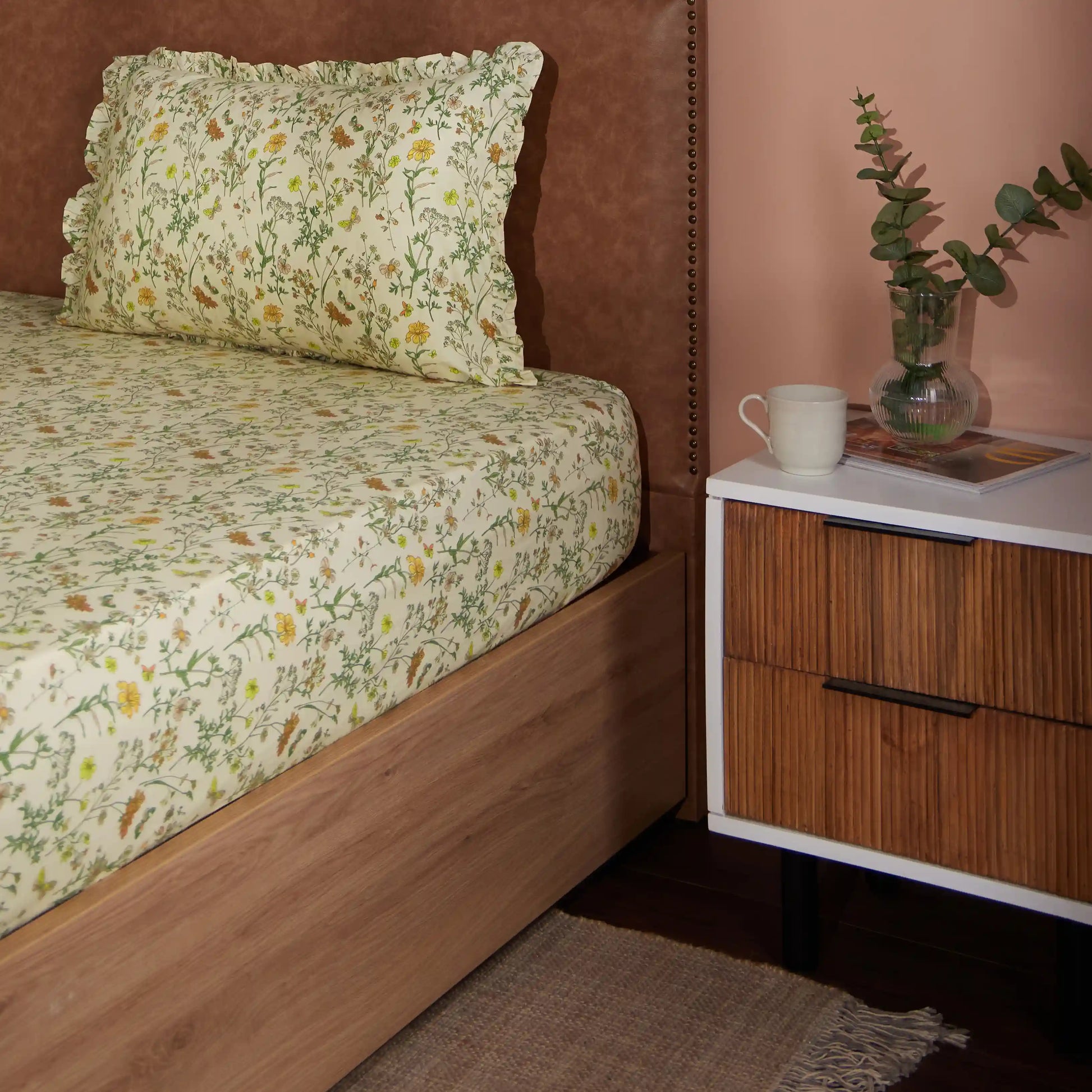 Bloomshire Luxe 100% Cotton Bedsheet Set Mustard / Single