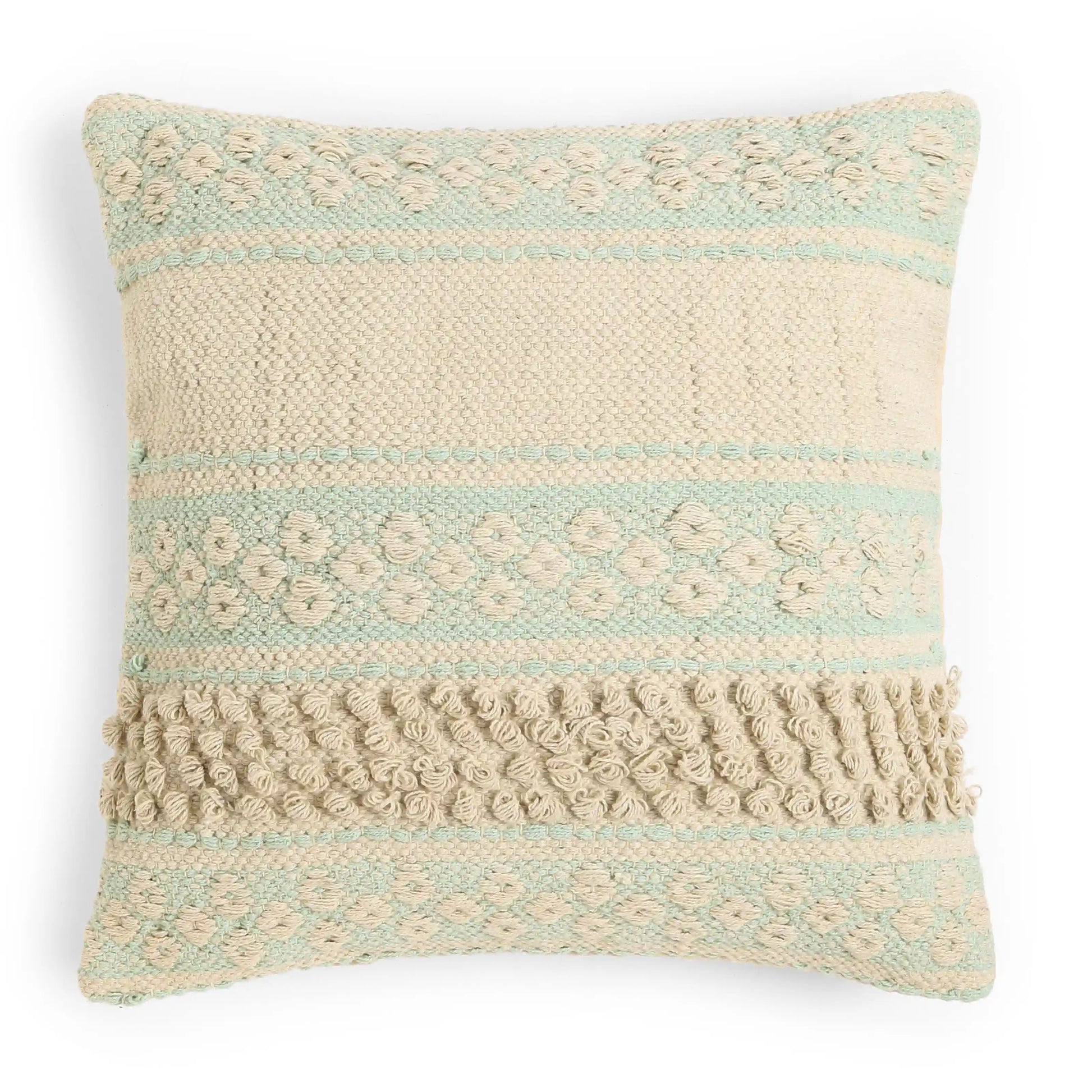 Vissencia 100% Cotton Woven Cushion Cover | Earthy Hues Ice Grey / Cushion Cover (41cm x 41cm)