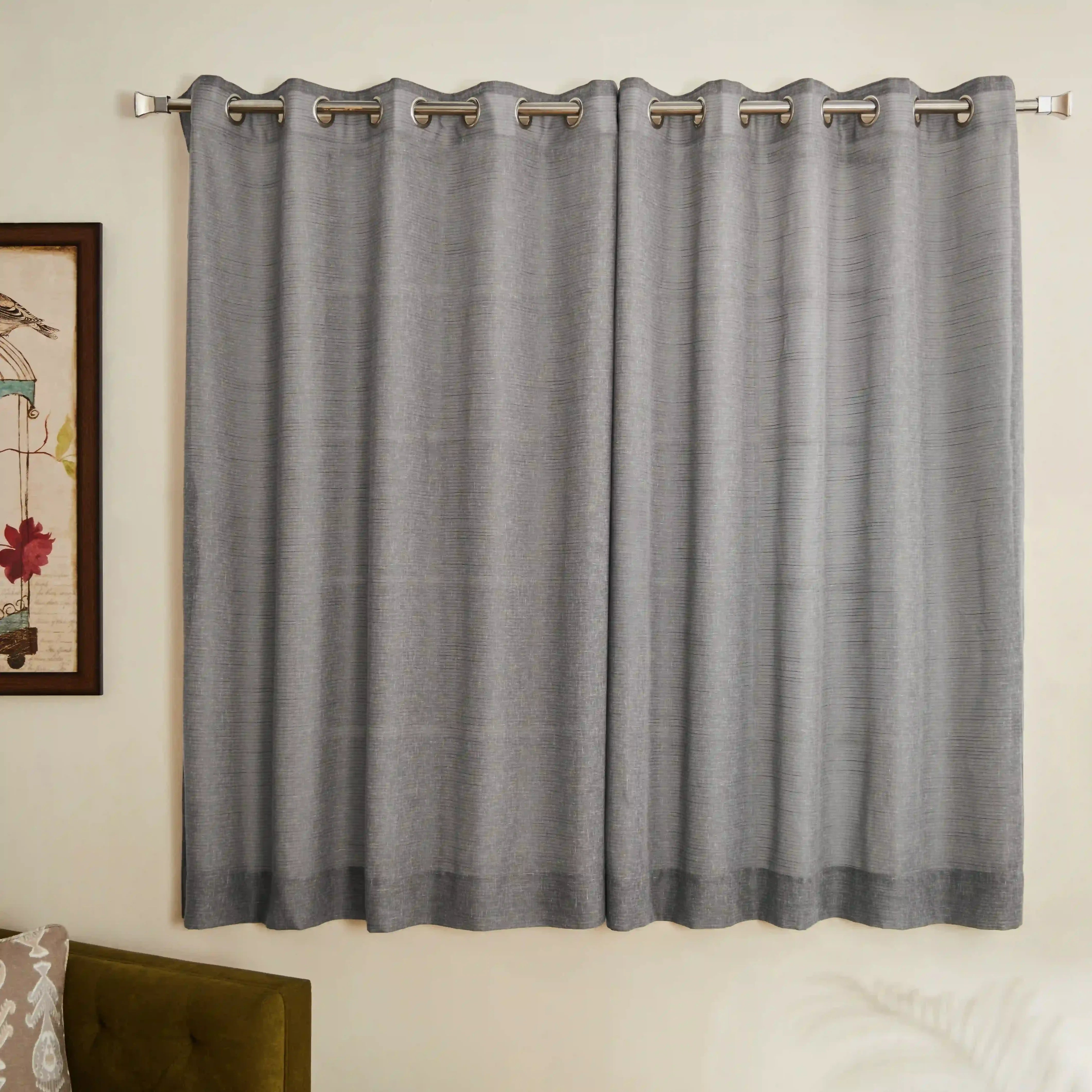 Velina Set Of 2 Sheer Readymade Curtains | 
Tinted Hues Slate / Window (5ft X 4.4ft)