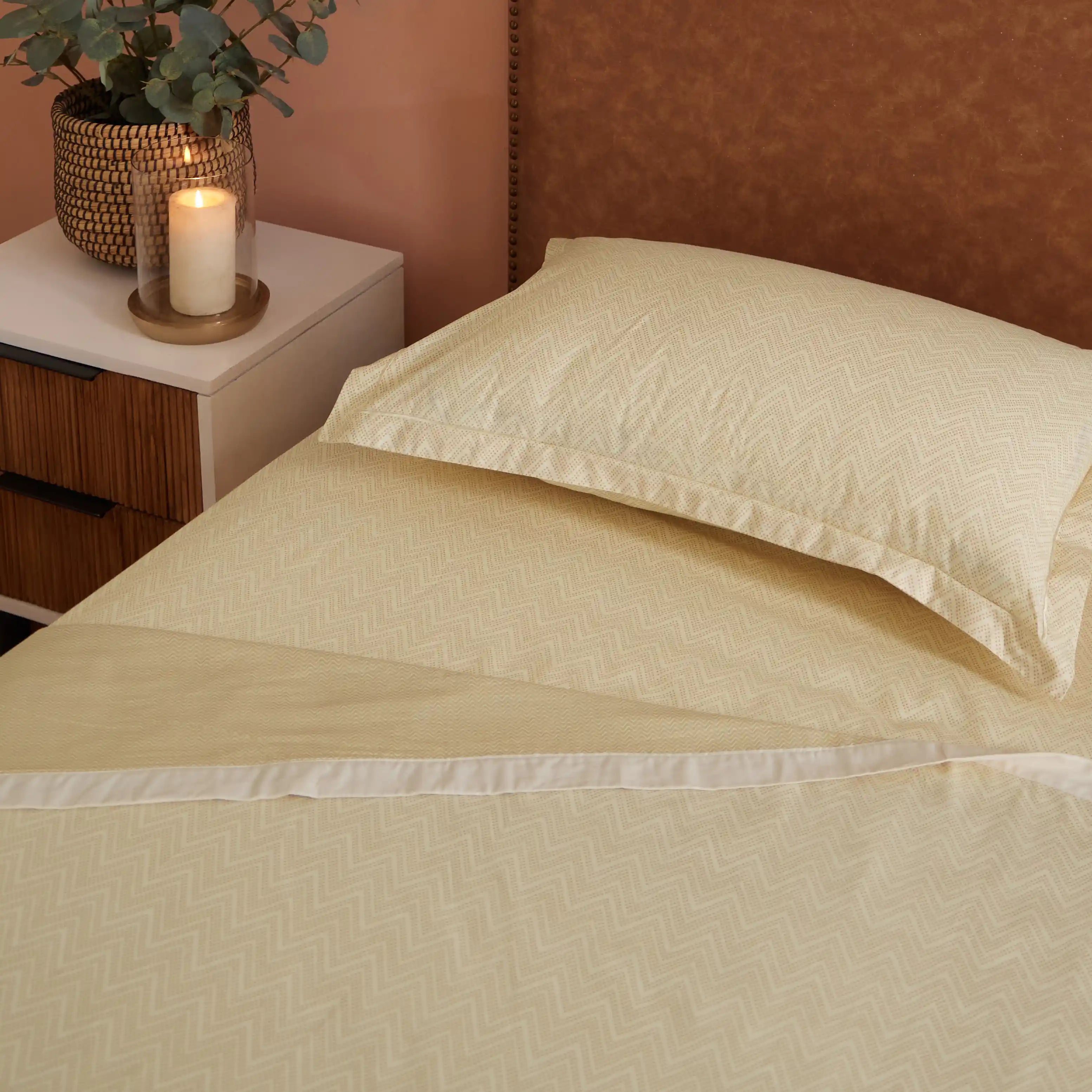 Threadscapes Printed Dohar-Beige Beige / Single