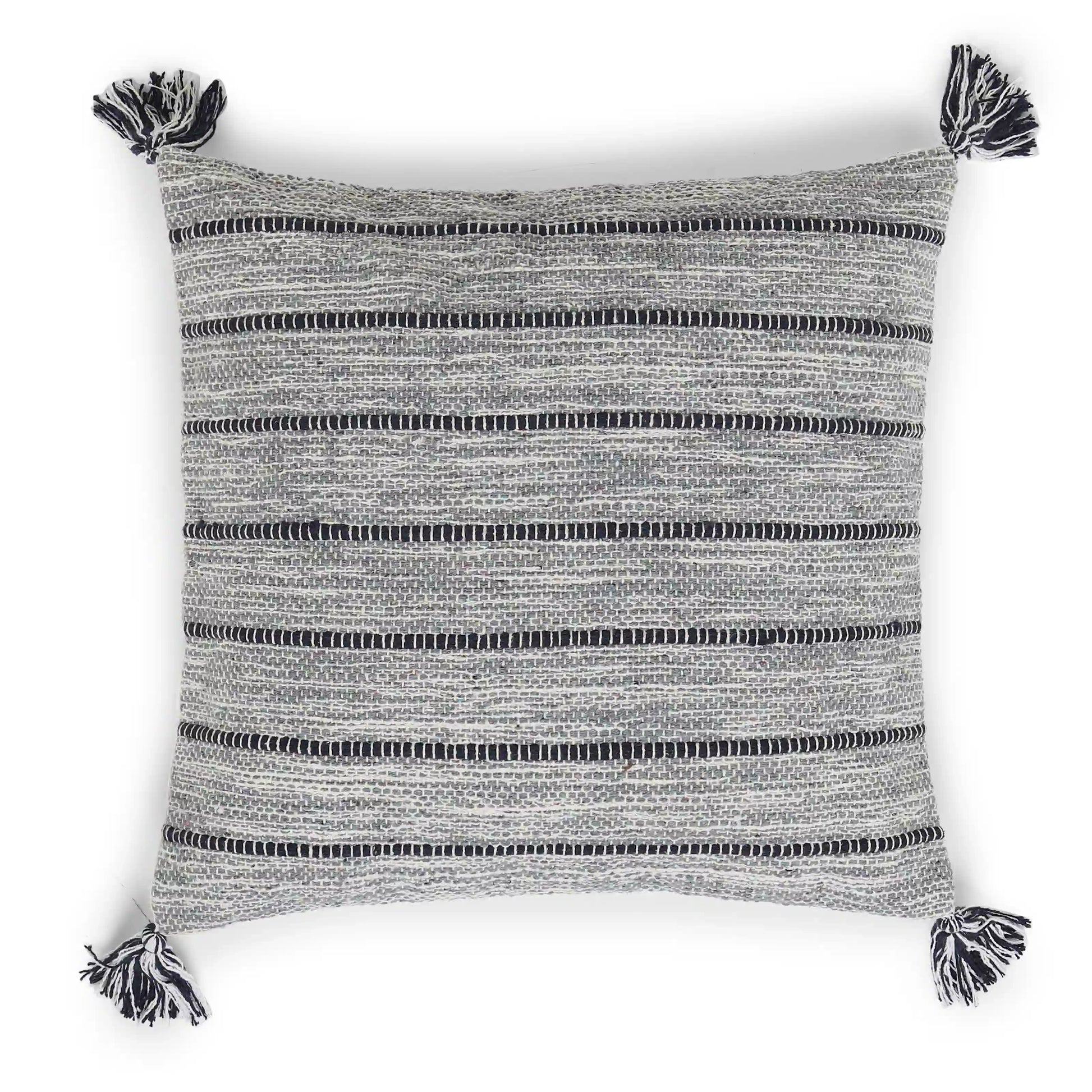 Vissencia 100% Cotton Woven Cushion Cover | Summer Breeze Stormy Slate / Cushion Cover (51cm x 51cm)