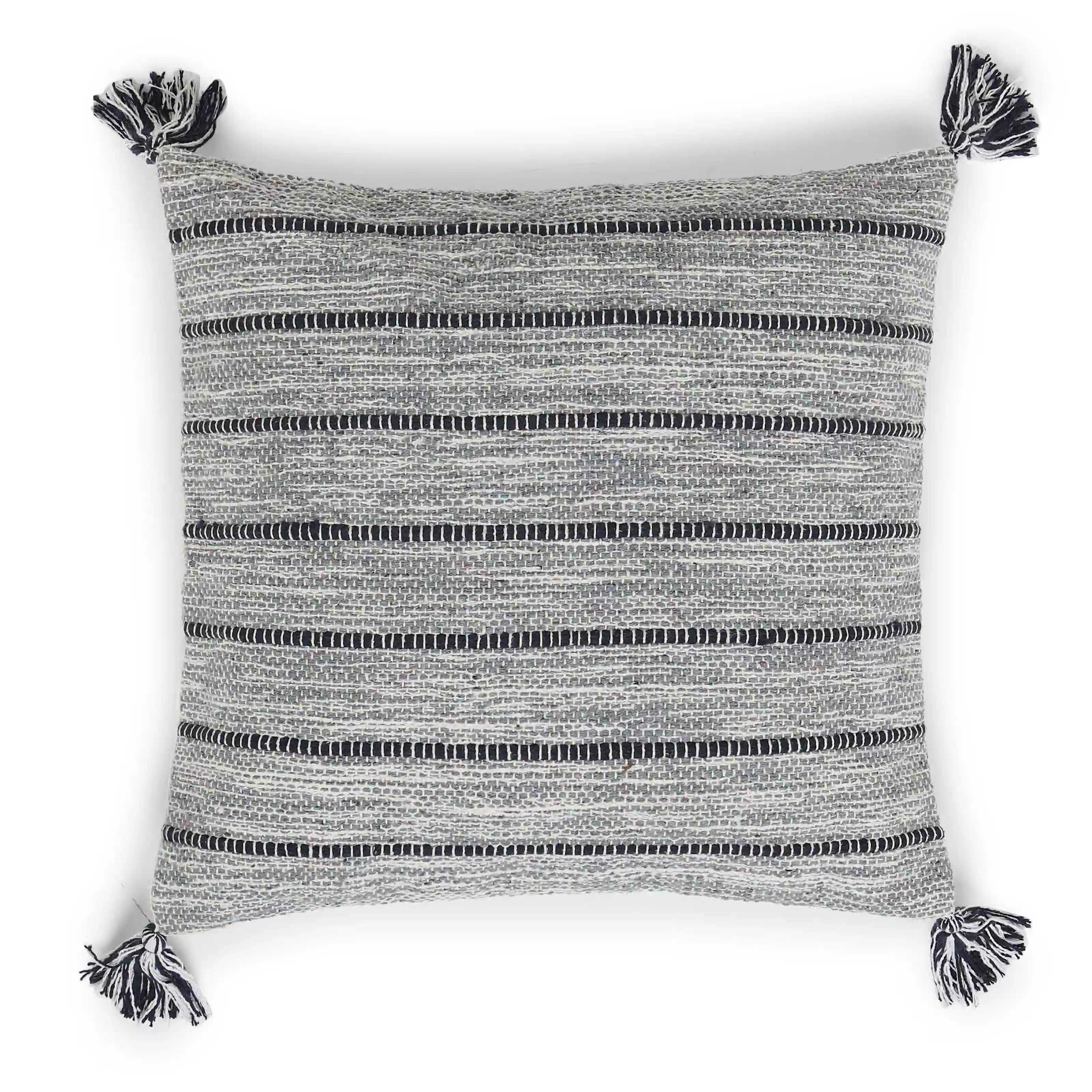 Vissencia 100% Cotton Woven Cushion Cover | Summer Breeze Stormy Slate / Cushion Cover (51cm x 51cm)