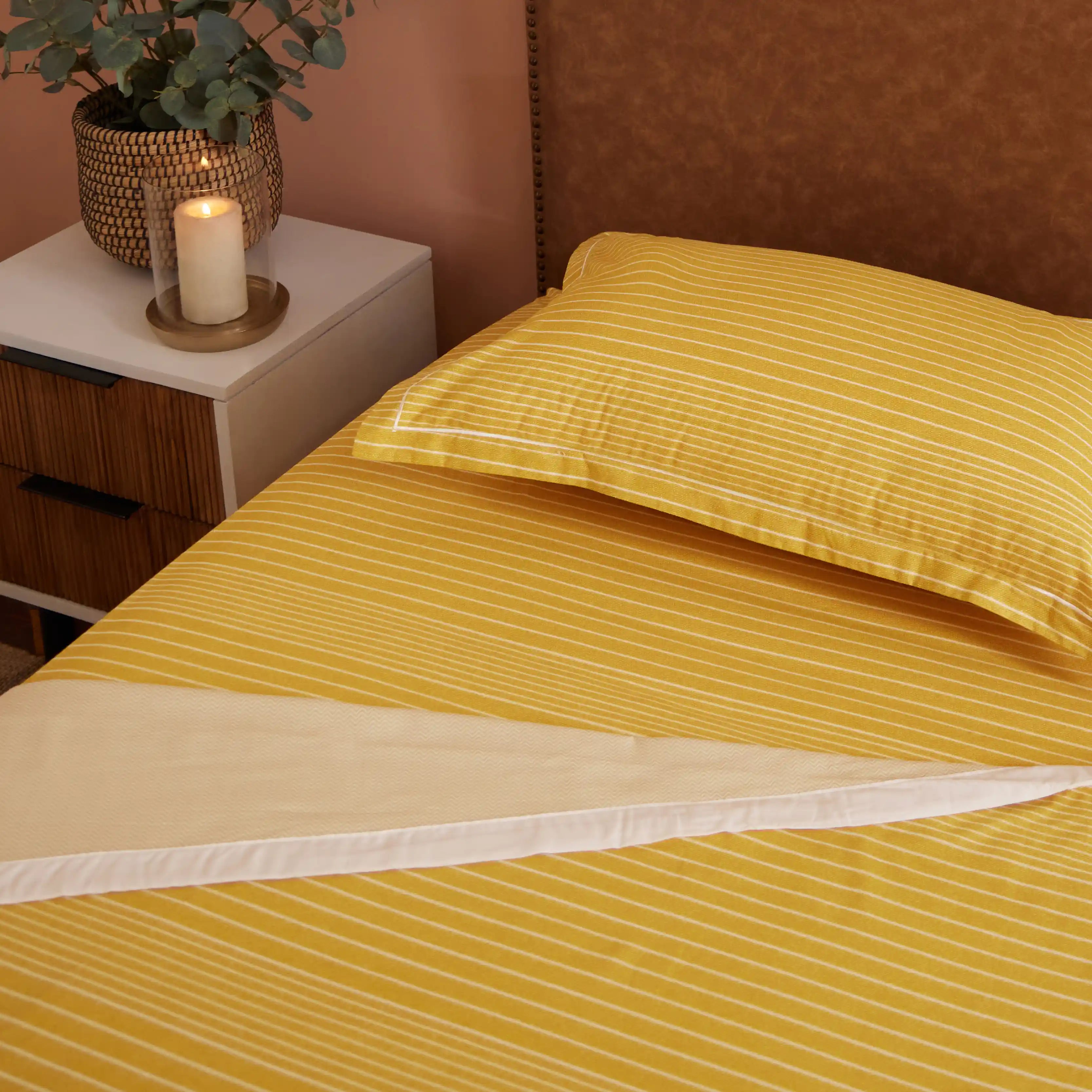 Threadscapes Printed Dohar-Mustard Mustard / Single