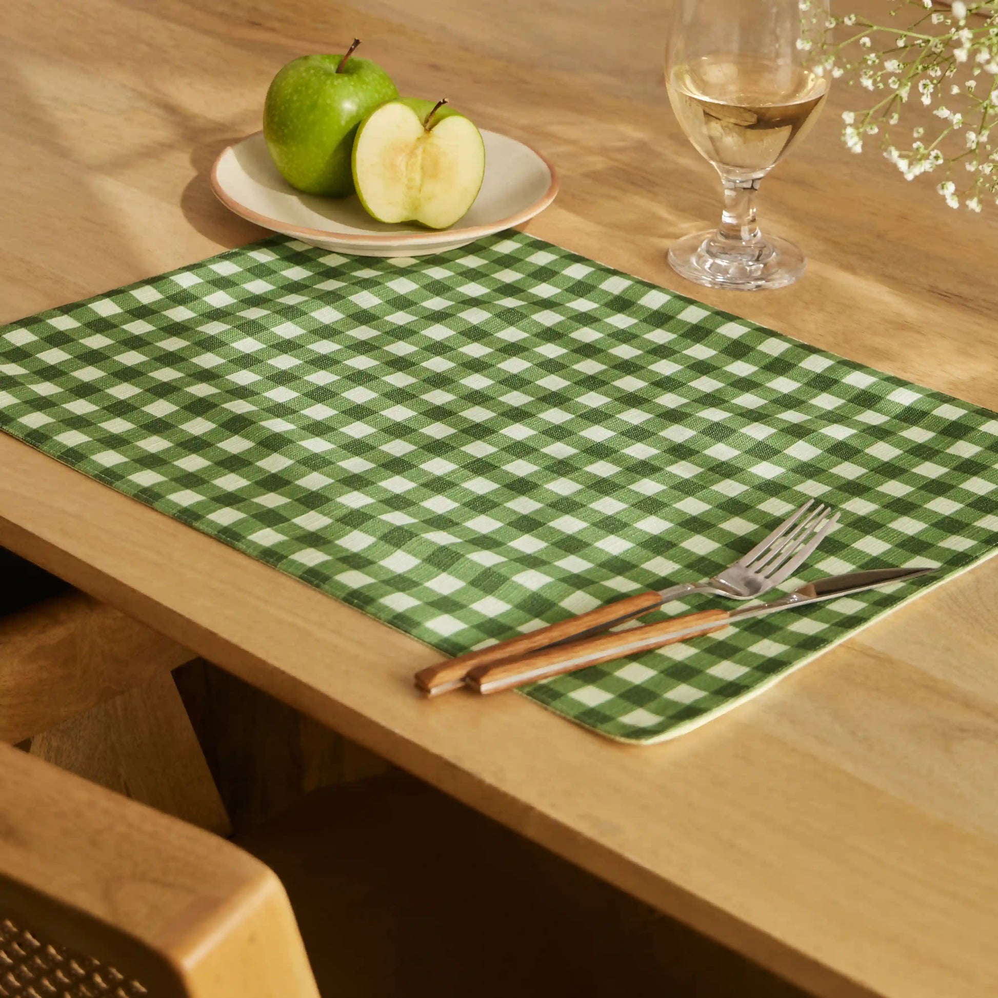 Nonna's Home 100% Polyester Table Placemat Set Big Rosemary Gingham / 4 Piece Set