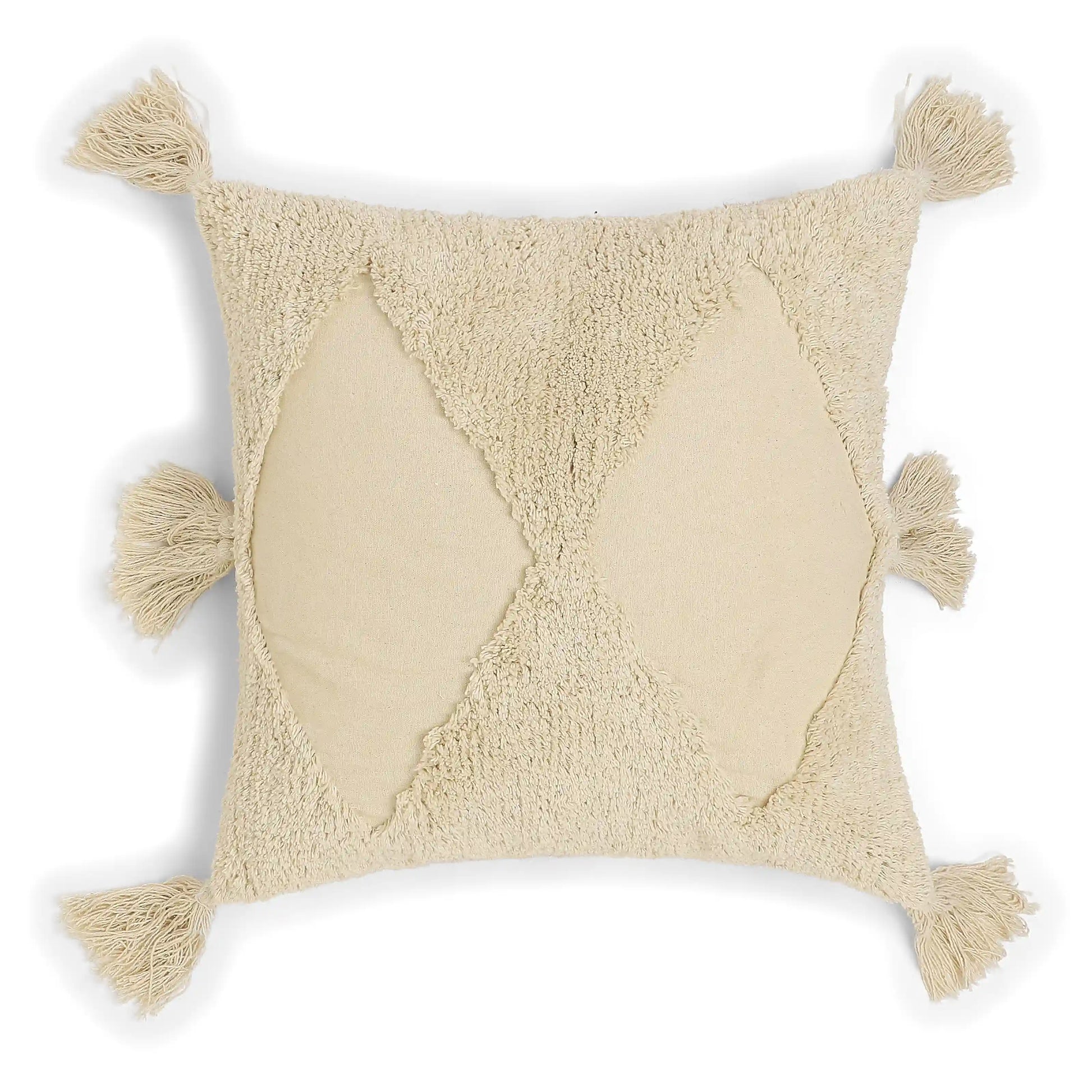 Vissencia 100% Cotton Tufted Cushion Cover | Pattern Play Vanilla Sky / Cushion Cover (41cm x 41cm)