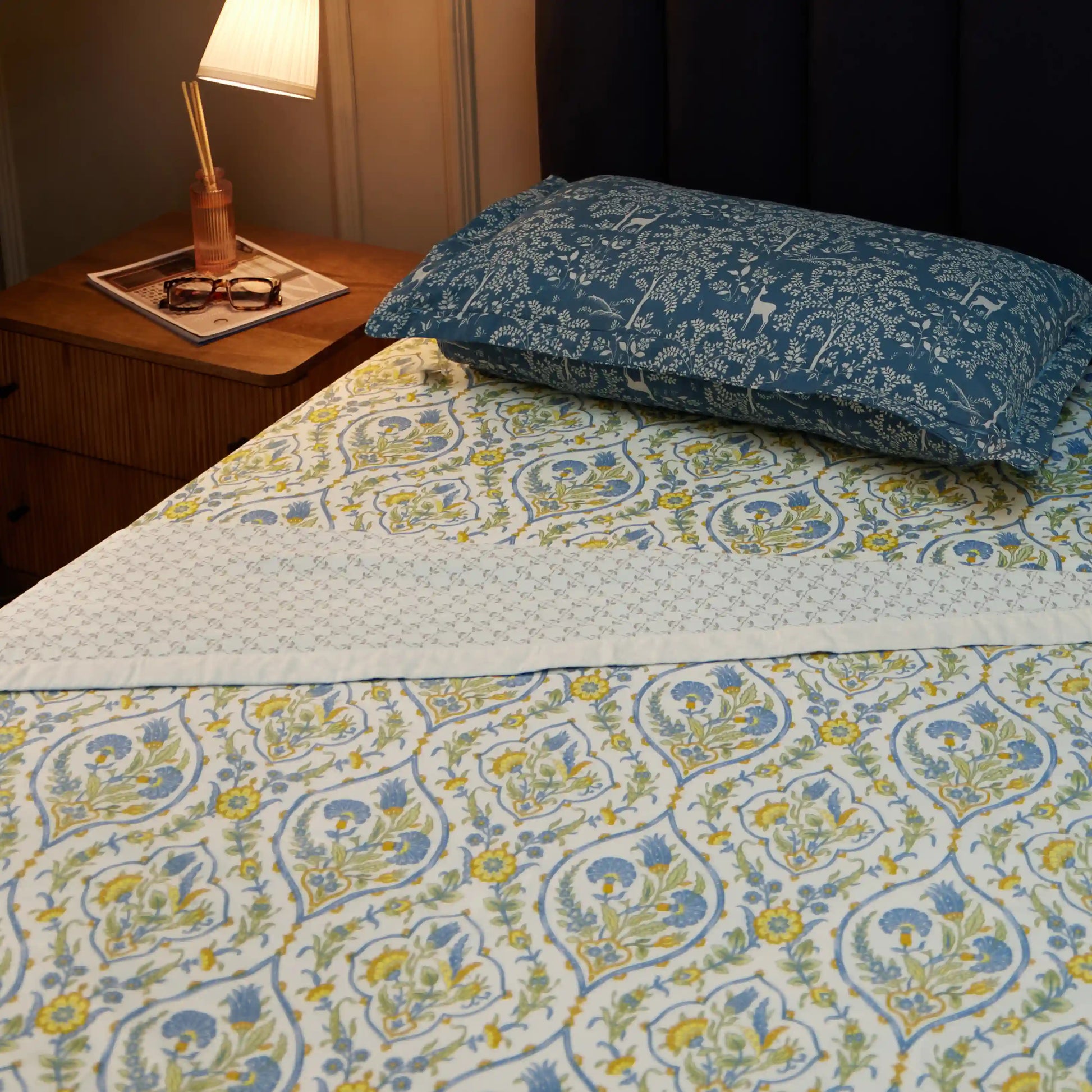 Fergana 100% Cotton Dohar Yellow Bloom / Single
