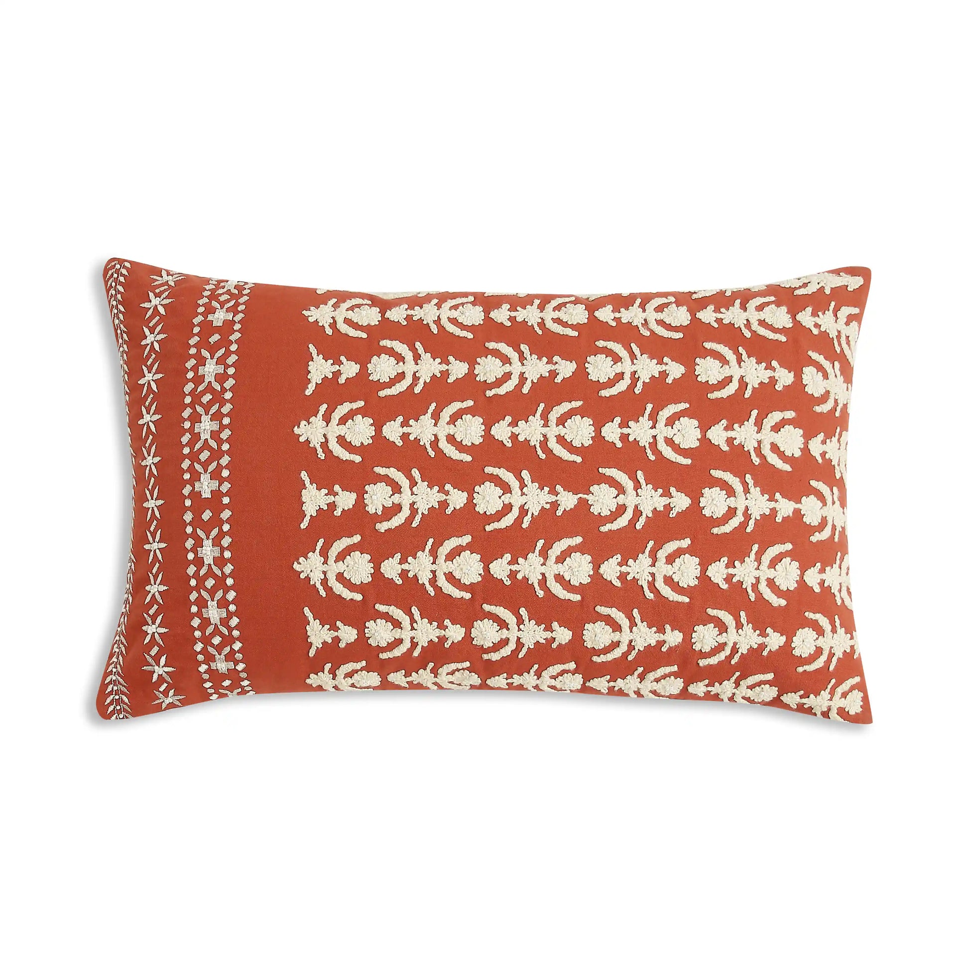 Espricia Embroidered Cushion Cover | Banjara Bloom Cinnamon / Cushion Cover (41cm x 66cm)