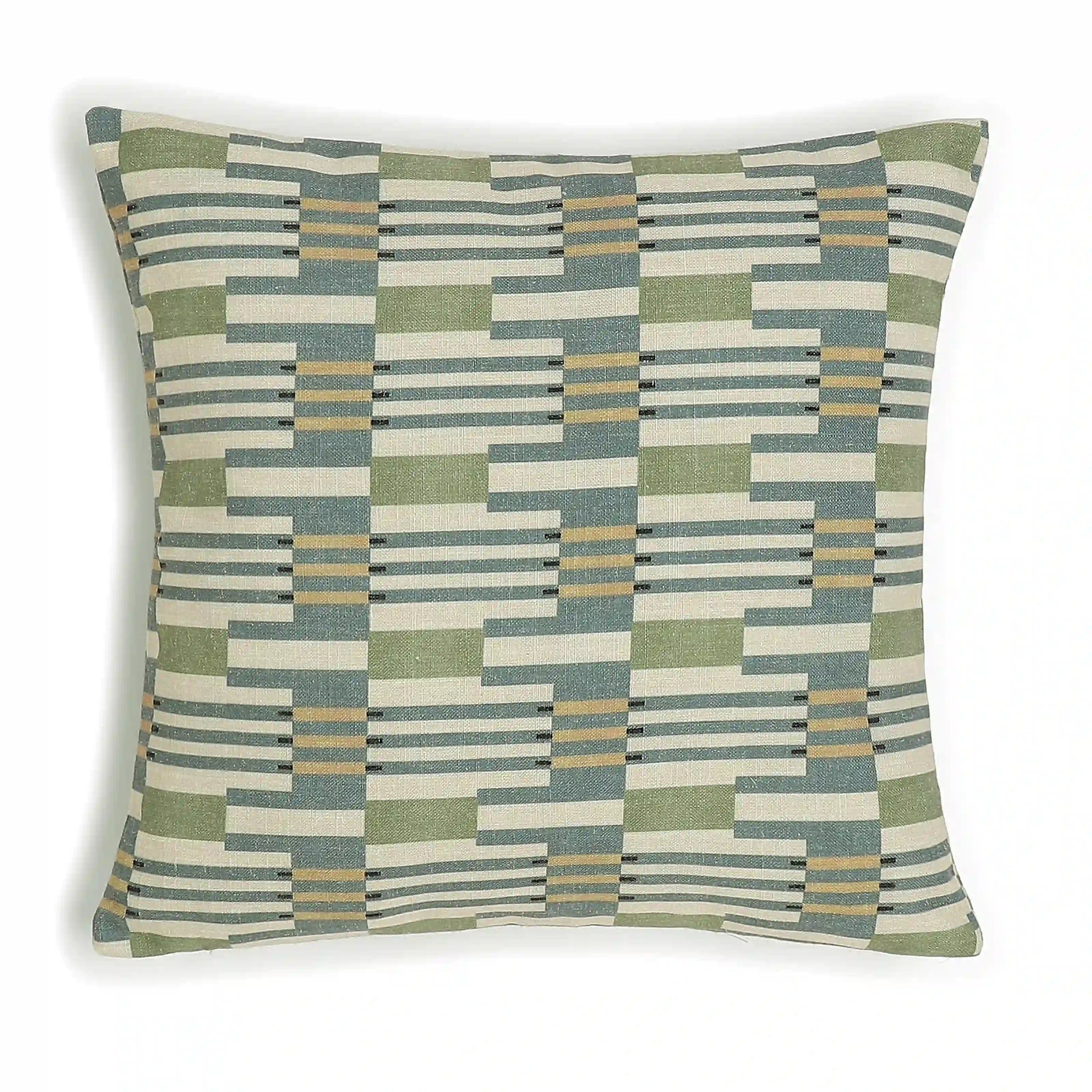 Vissencia Printed Cushion Cover | Crafted Patterns Woodland Olive / Cushion Cover (51cm x 51cm)