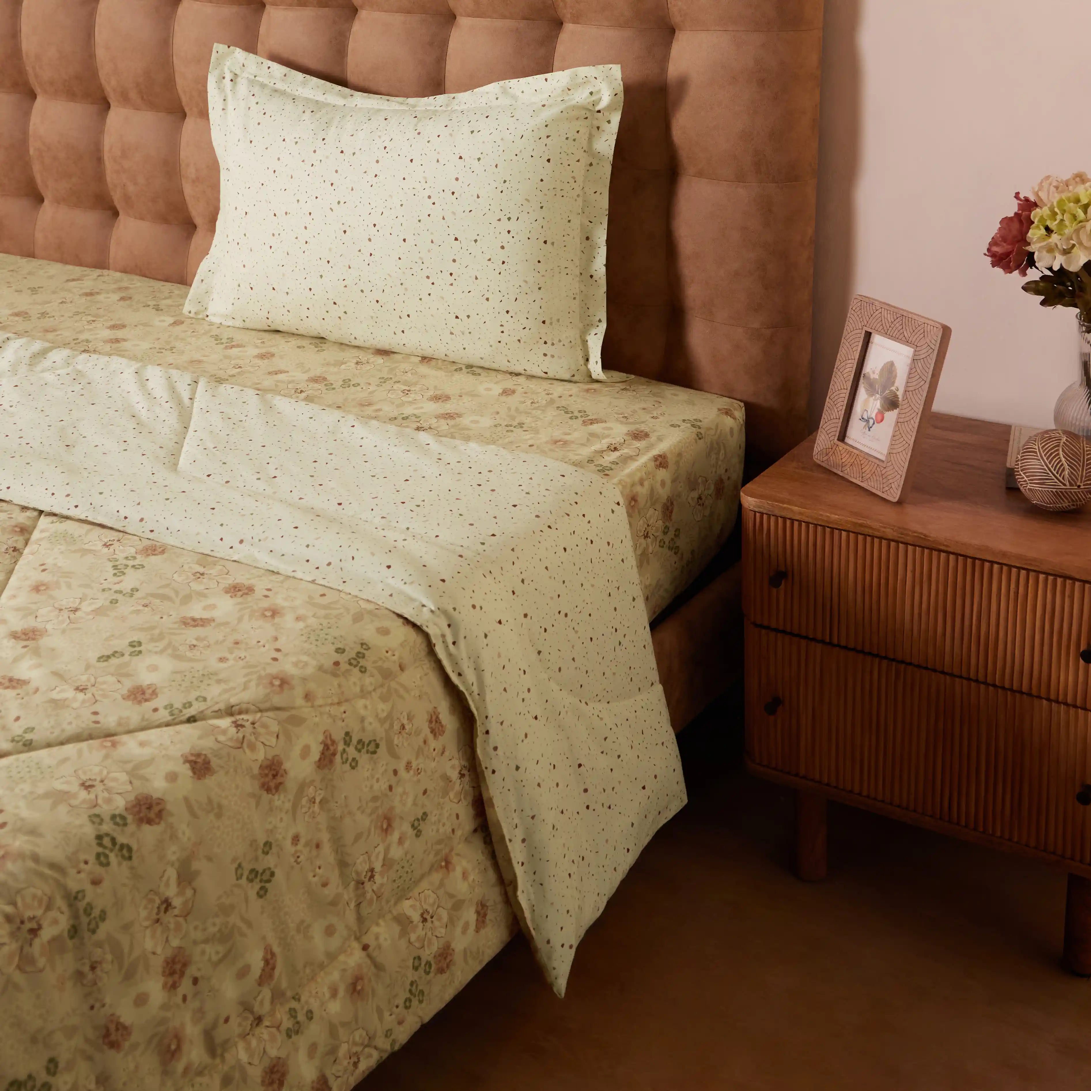 Mishella Printed Beige Comforter-120gsm Beige / Single