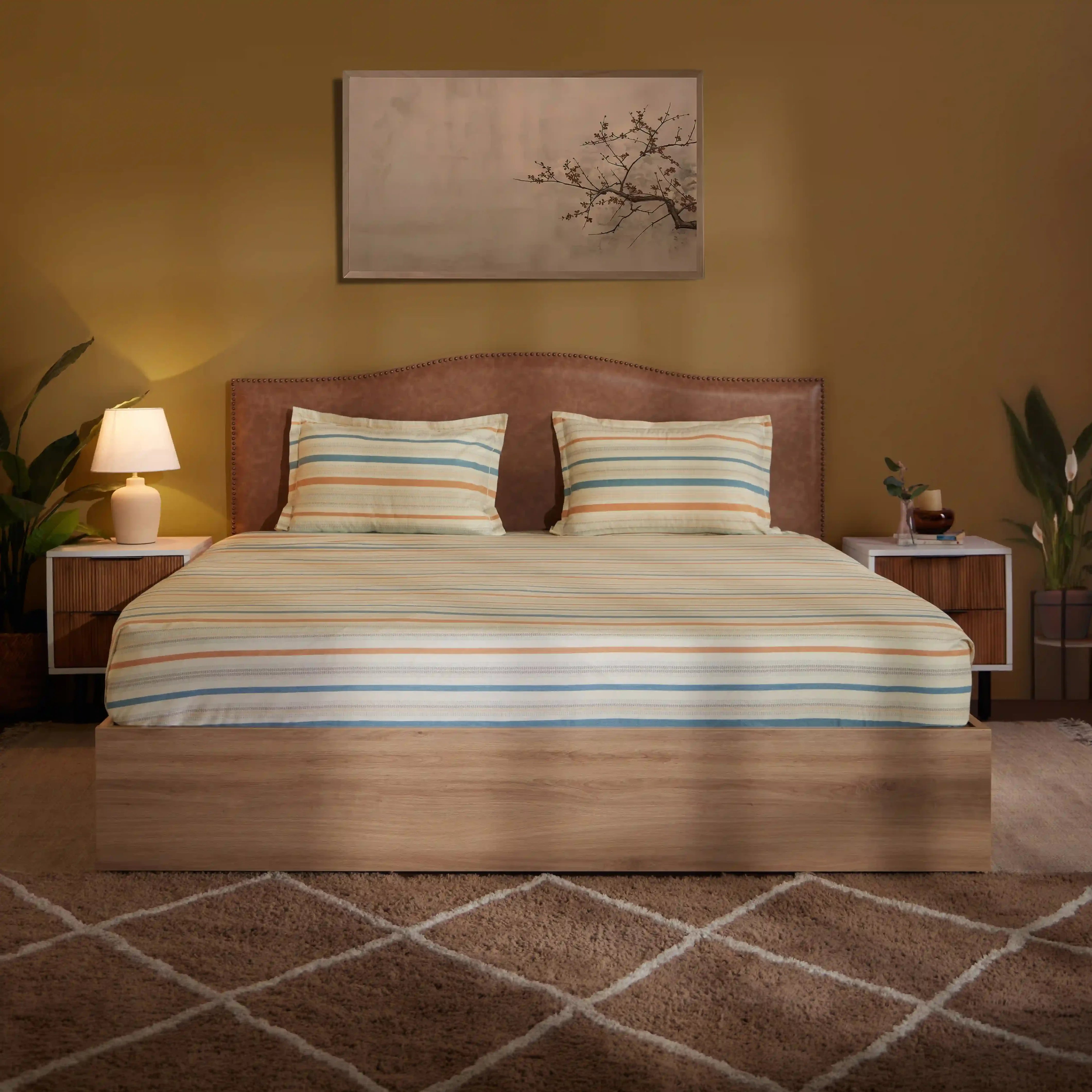Threadscapes Printed Bedsheet Set-Multicolour Multicolour / Super King