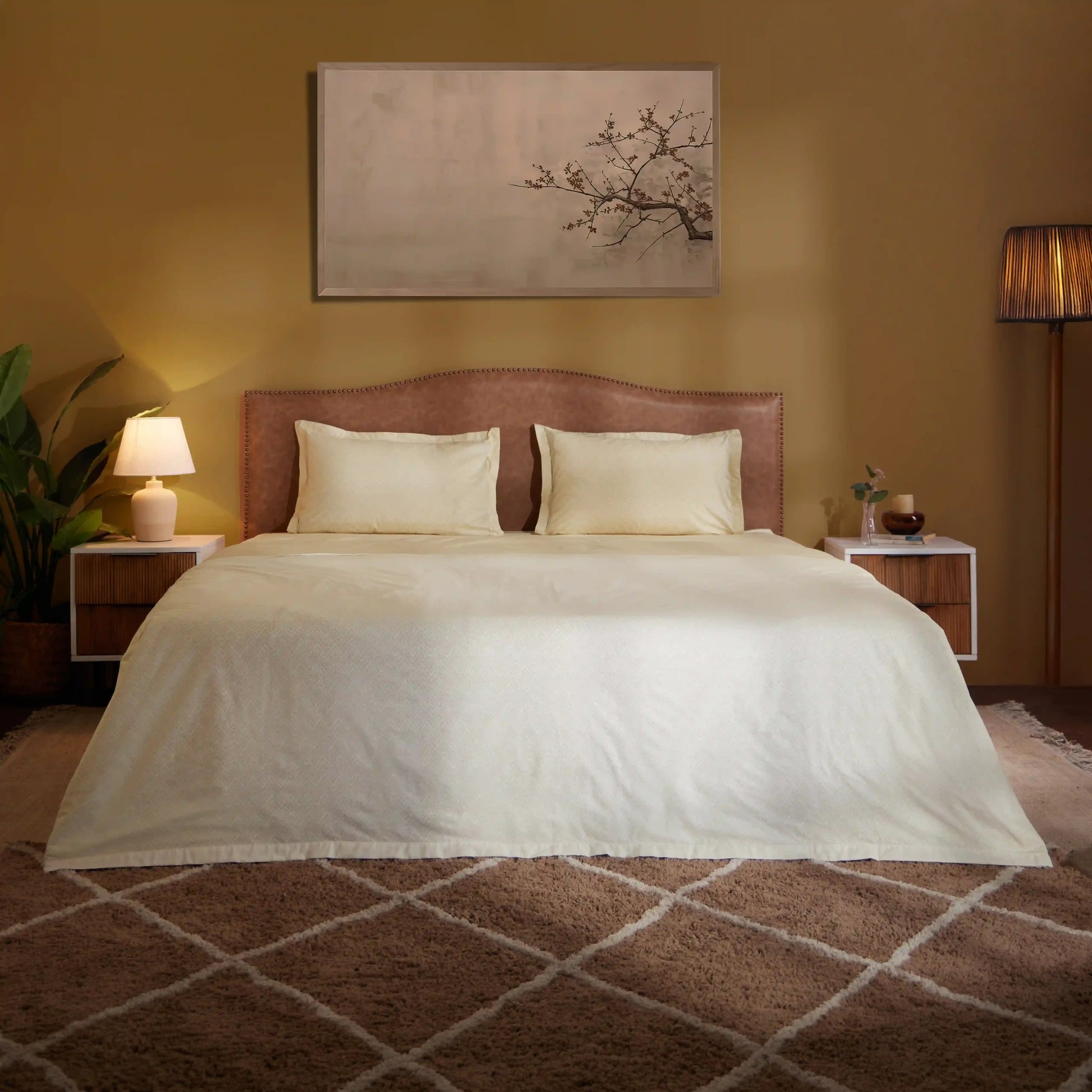Threadscapes Printed Dohar-Beige Beige / Double