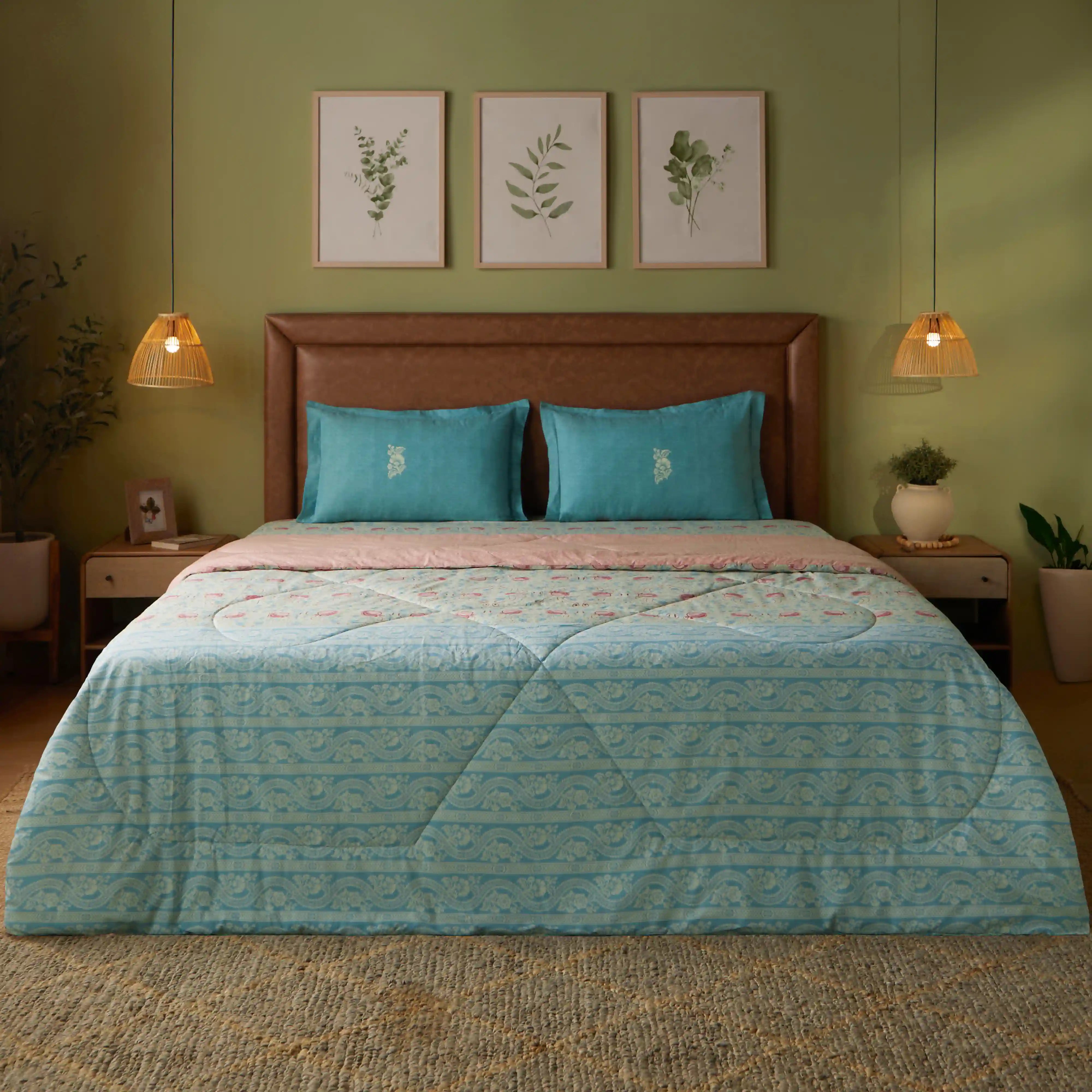Chippa Lane 100% 120GSM Cotton Comforter Light Blue / Double