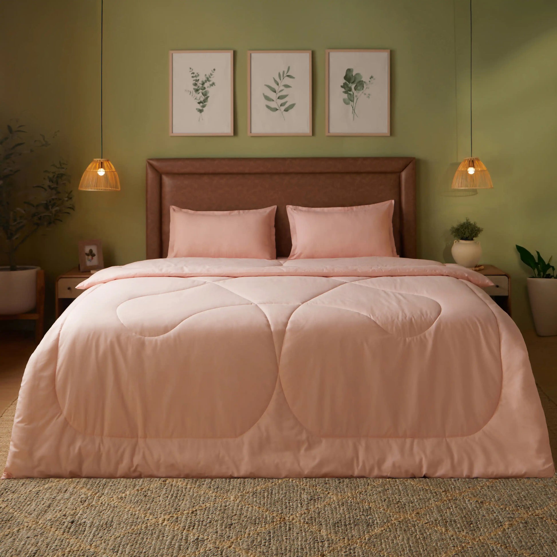 Paleto | Everyday Hues Cotton Solid Dyed 120GSM Comforter-Veiled Rose Veiled Rose / Double