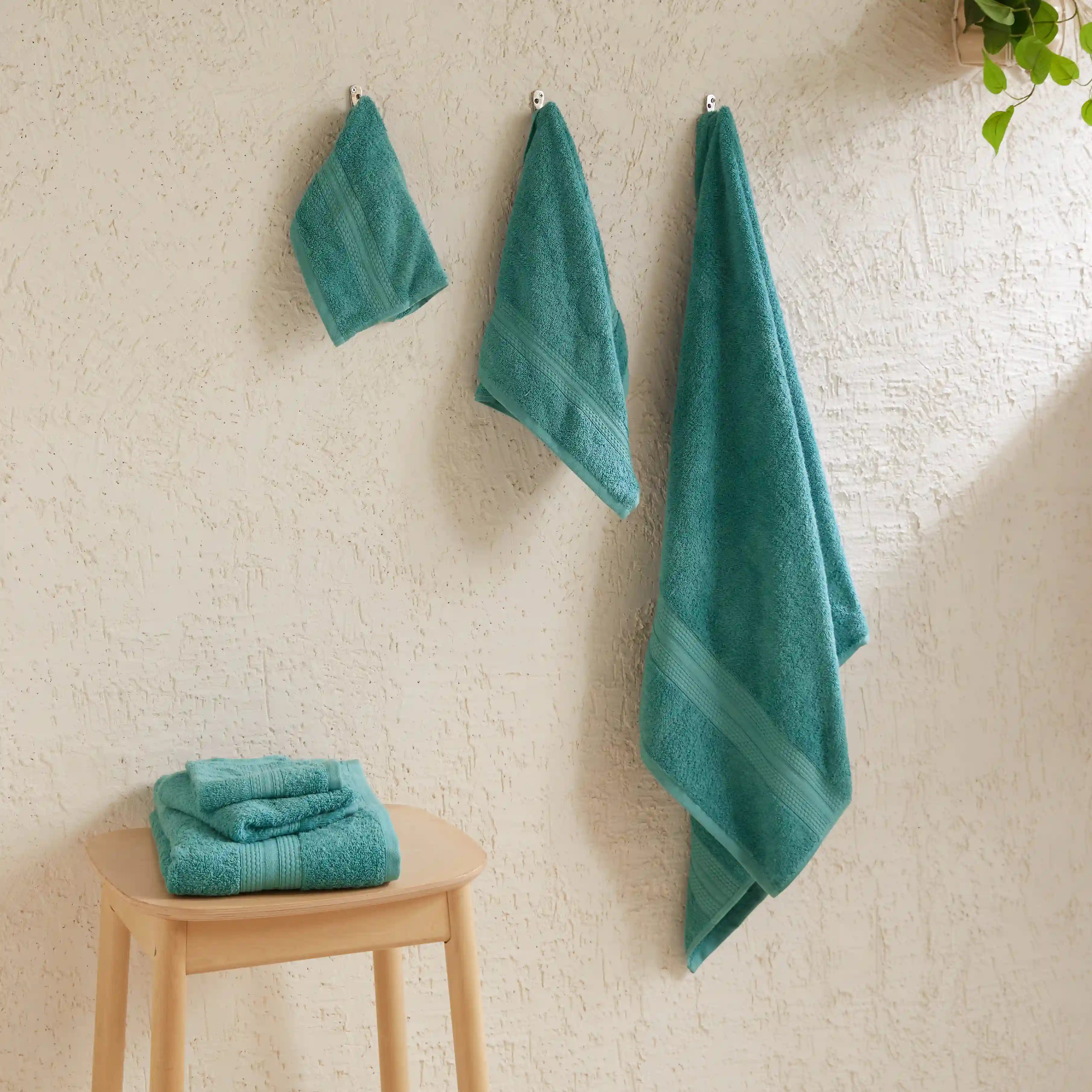 Paleto | Everyday Essentials Absorbent Ring Spun Cotton 6 Piece Terry Towel Set | Set of Bath, Hand & Face Towels Teal / 6 Piece Set