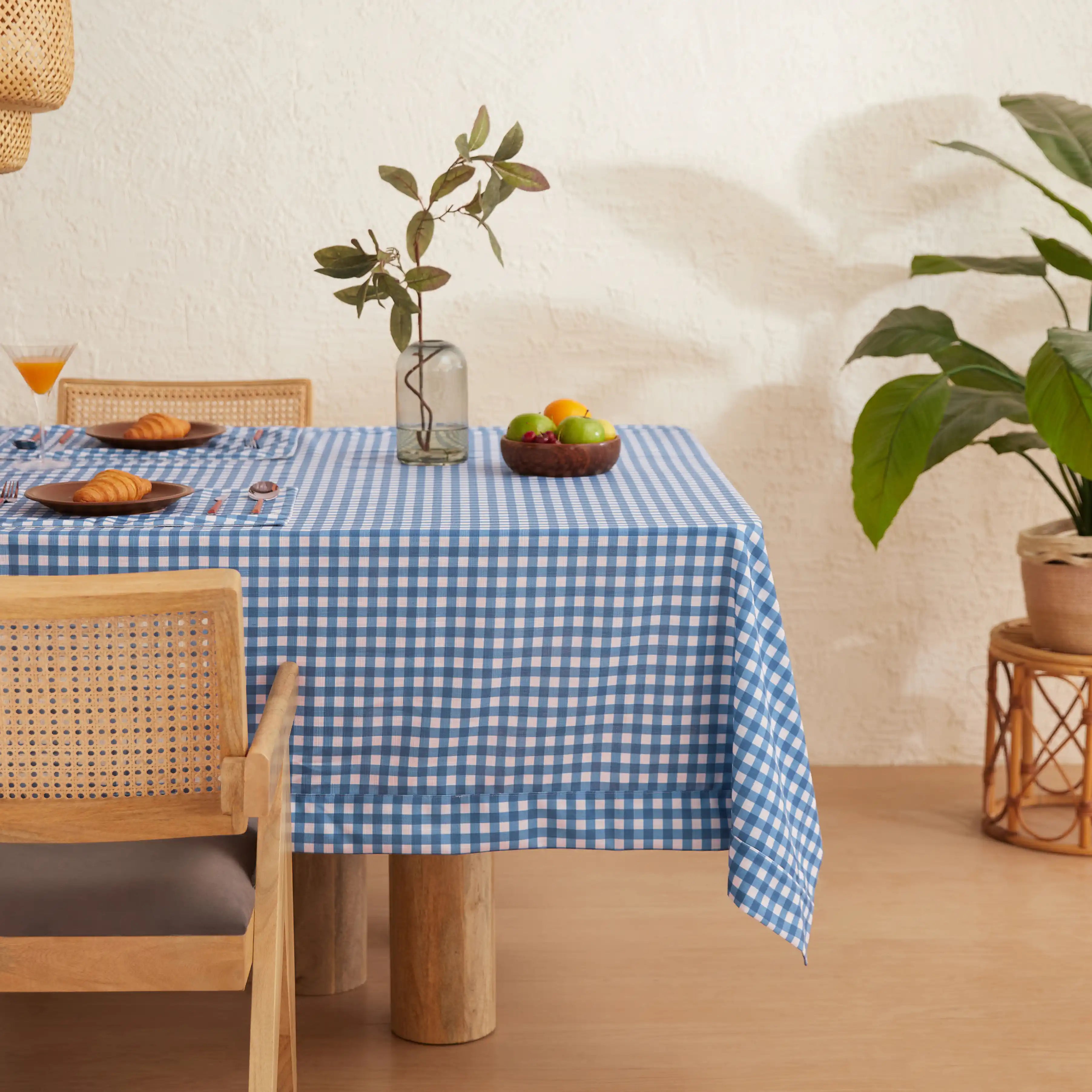 Nonna's Home 100% Polyester Table Cloth Small Blueberry Gingham / Table Cloth (150cm x 200cm)