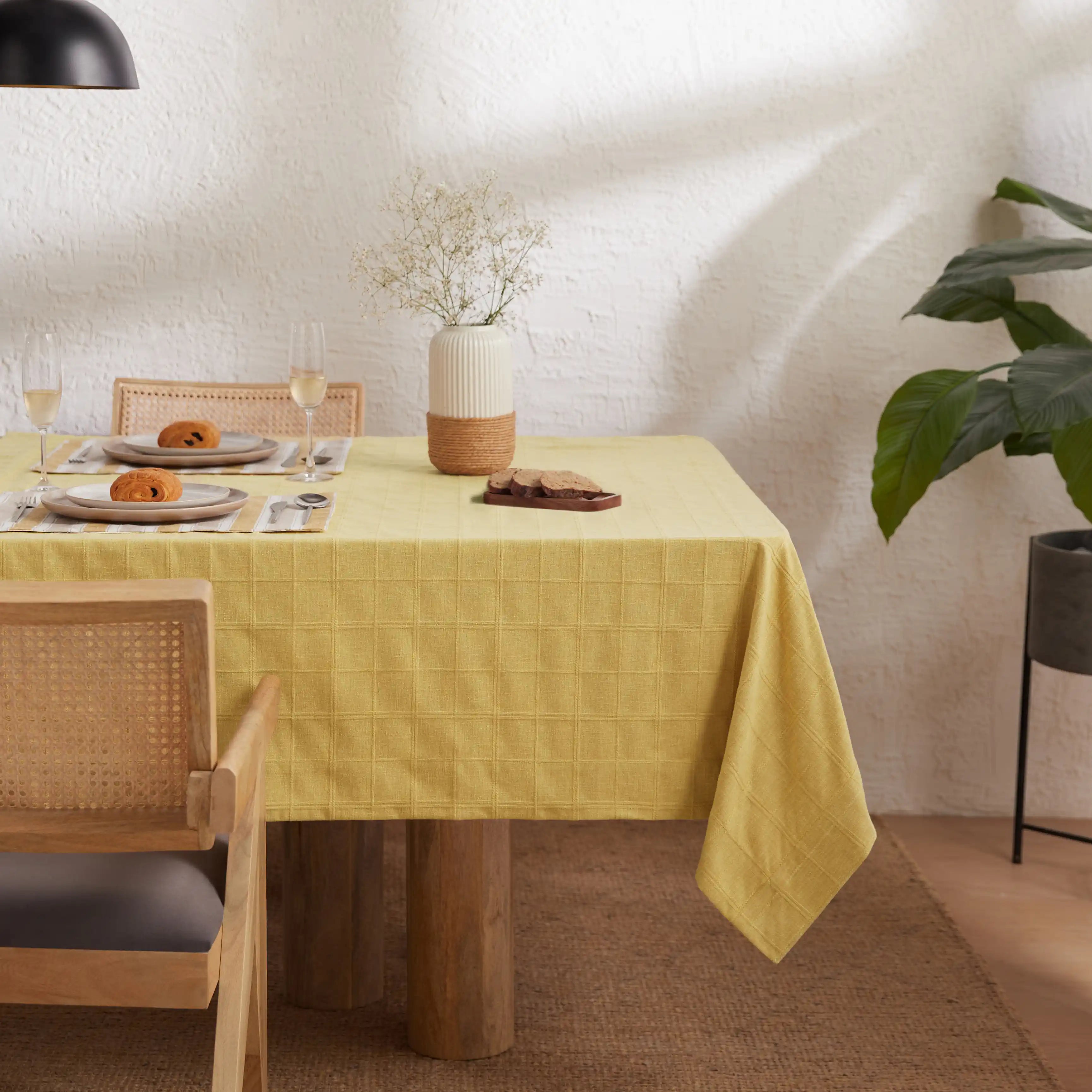 Kaleida Cotton-Polyester Blend Table Cloth Ochre Origins-Solid Dyed / Table Cloth (150cm x 200cm)