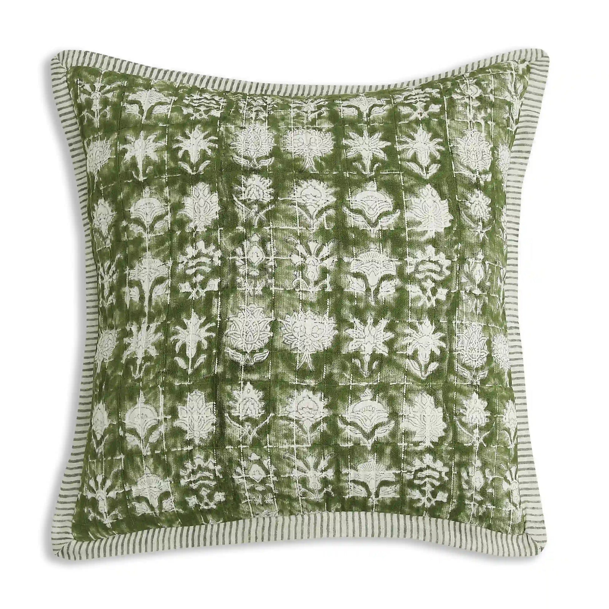 Espricia Printed Cushion Cover | Jaipuri Bloom Tropical Green / Cushion Cover (41cm x 41cm)