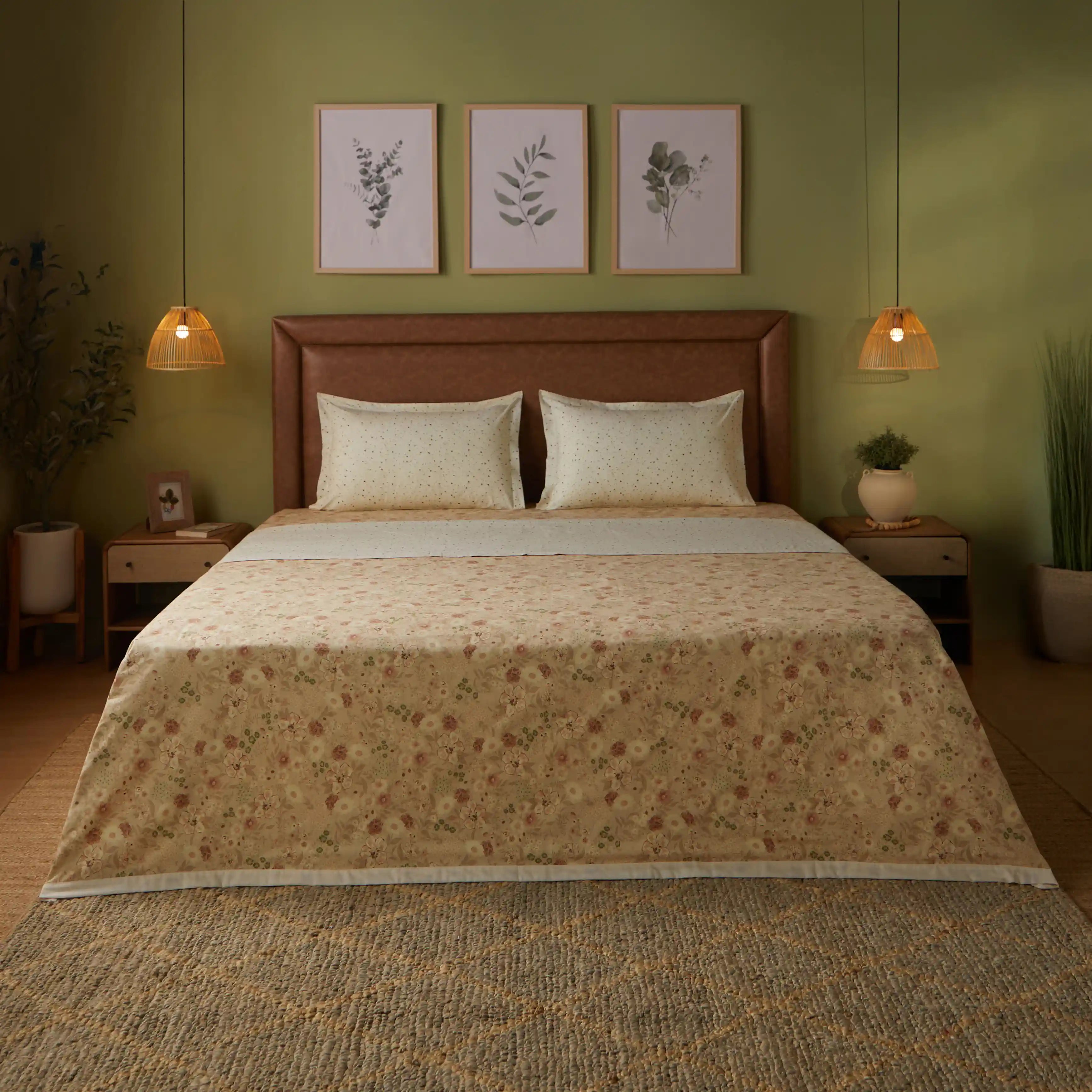 Mishella Printed Beige Dohar Beige / Double
