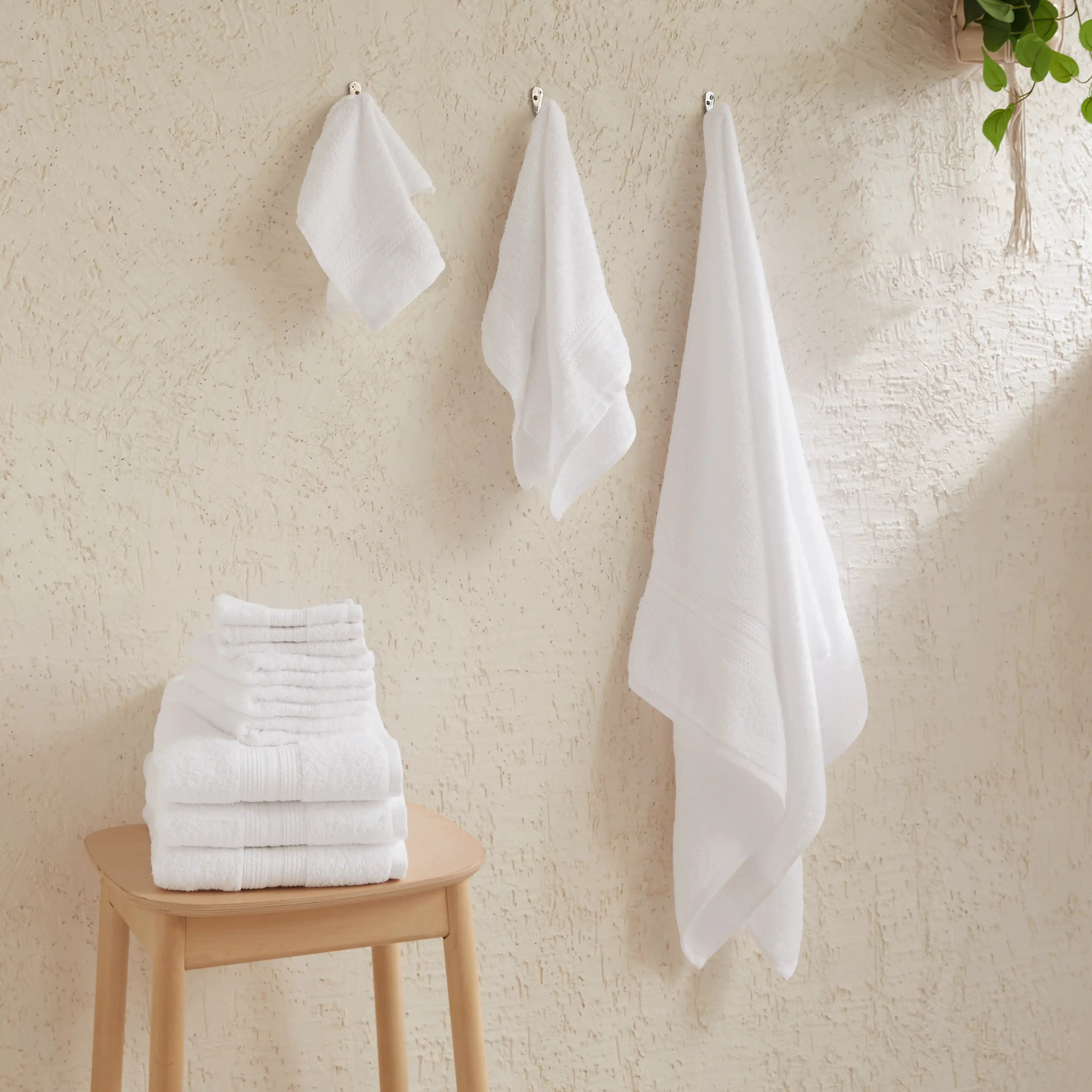 Paleto 100% Cotton Towel Set - Pack Of 12 Optical White / 12 Piece Set