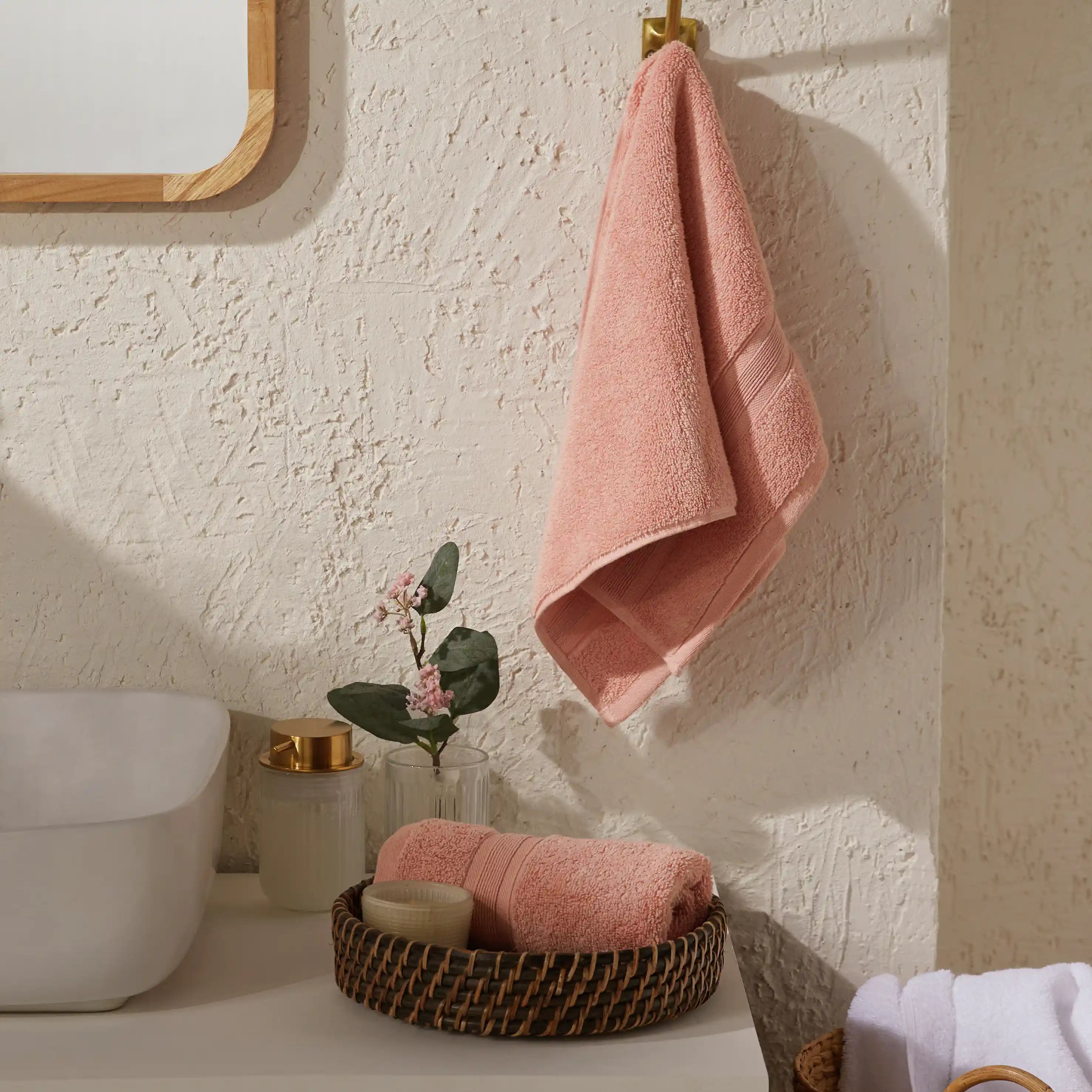 Pelushe Zero Twist 100% Cotton Hand Towel Salmon Dust / Hand Towel (40cm x 60cm)