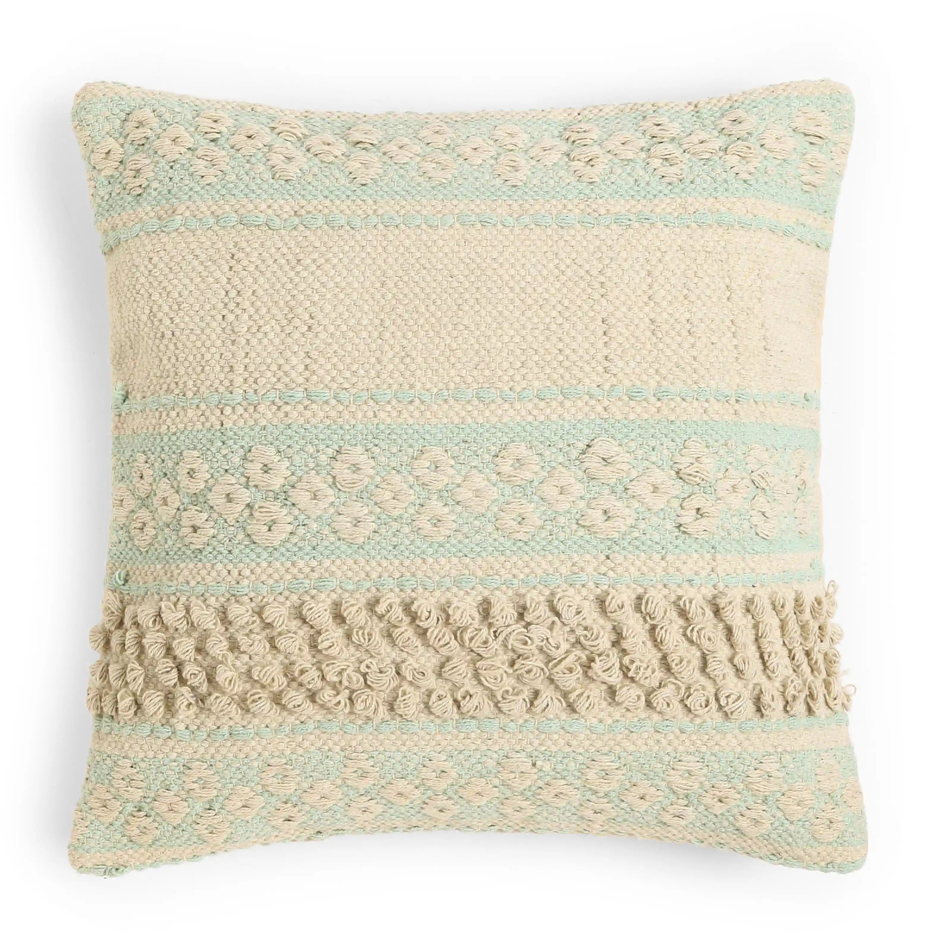 Vissencia 100% Cotton Woven Cushion Cover | Earthy Hues Ice Grey / Cushion Cover (51cm x 51cm)