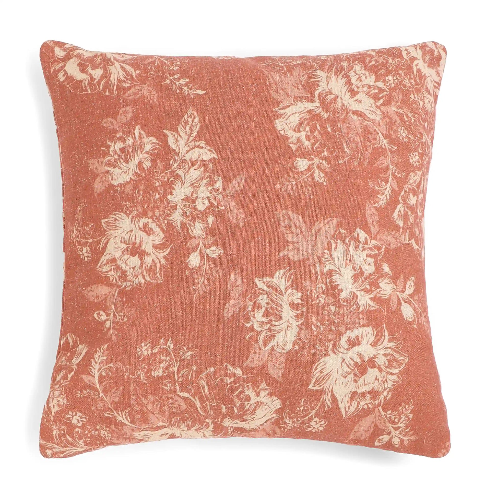 Vissencia Printed Cushion Cover | Blossoms Autumn Rust / Cushion Cover (41cm x 41cm)