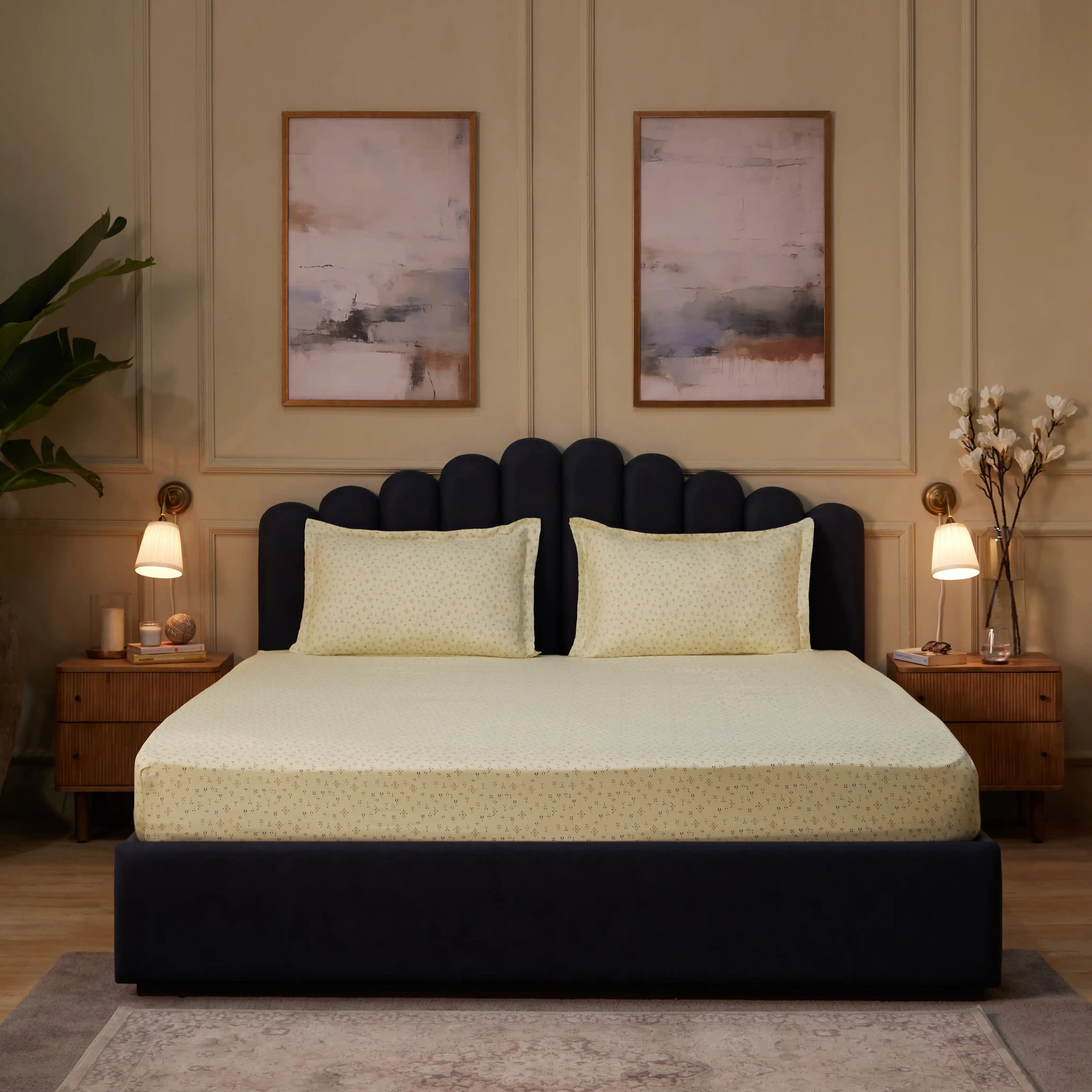 Yutori 100% Cotton Super King Bedsheet Set Multicolour / Super King