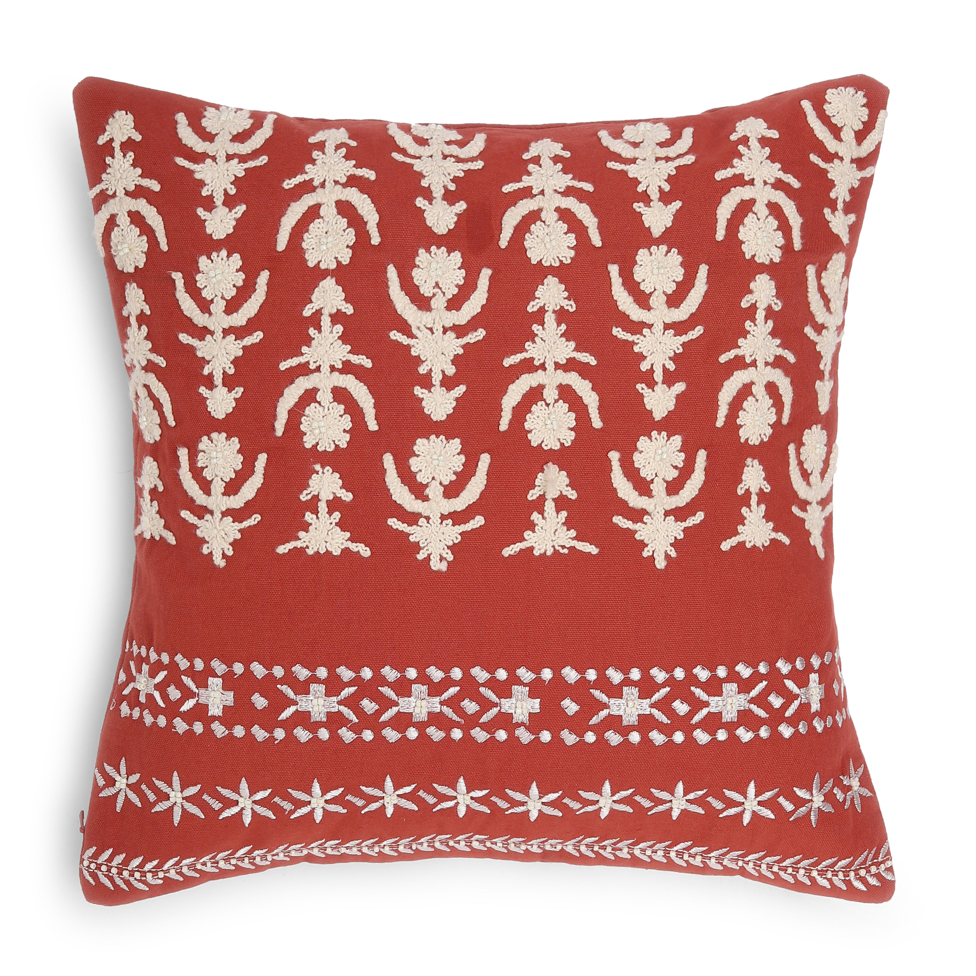 Espricia 100% Cotton Cushion Cover | Rust Red