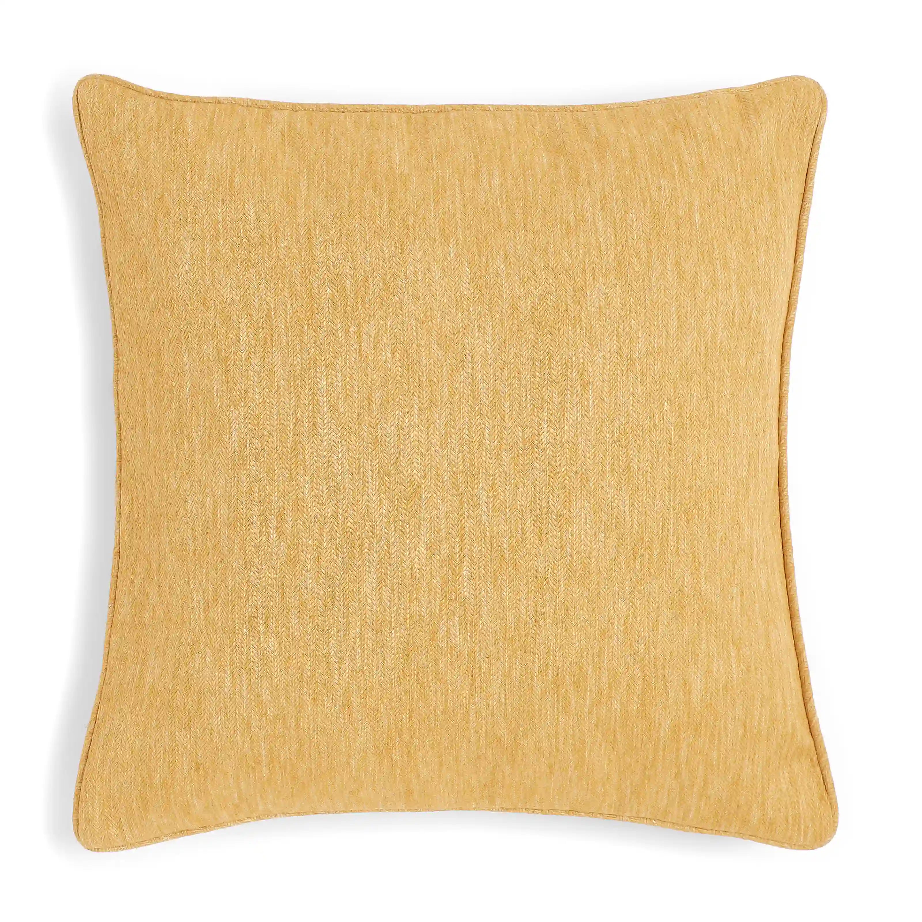 Vissencia Solid Cushion Cover | Textured Weaves Golden Nectar / Cushion Cover (41cm x 41cm)