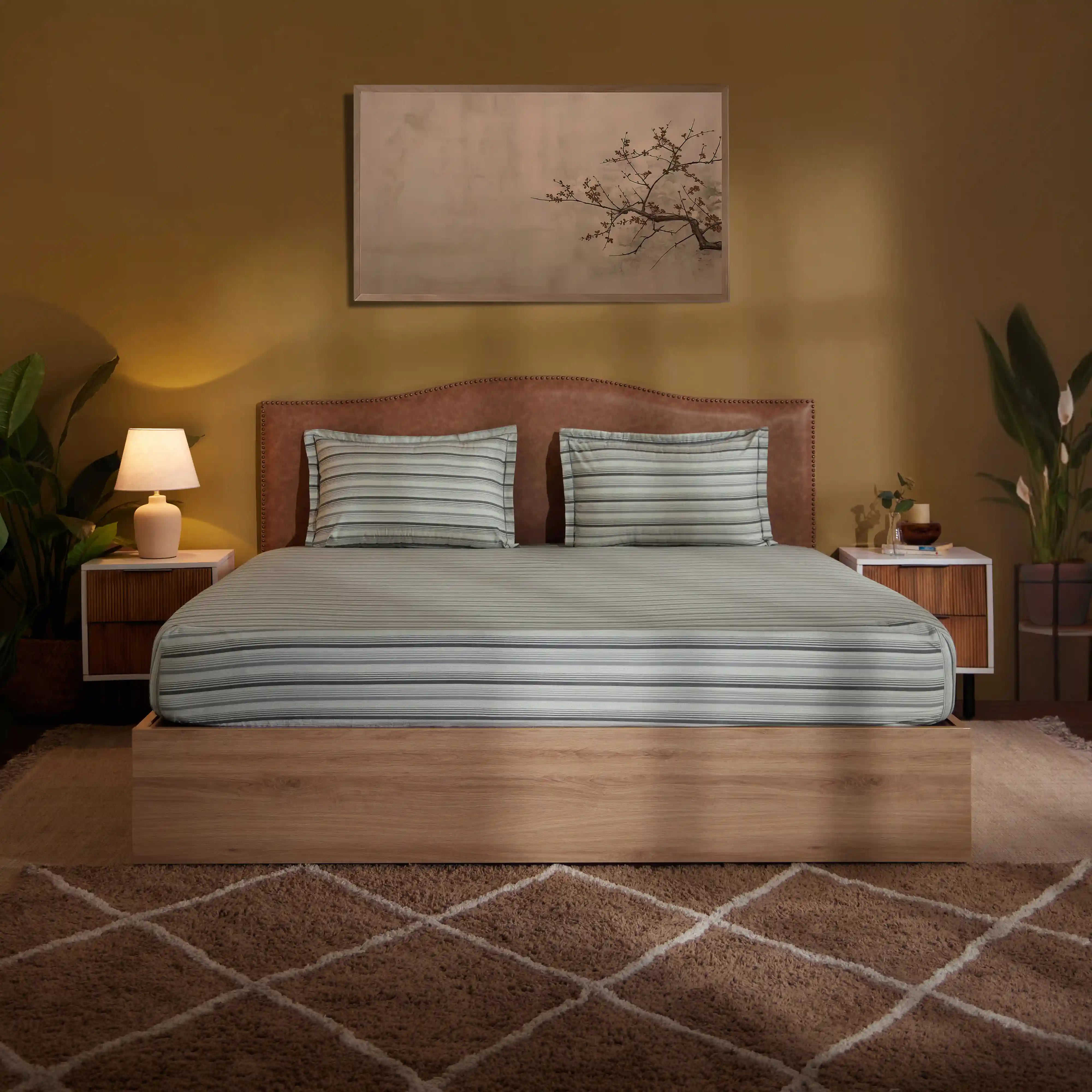 Threadscapes Printed Fitted Sheet Set-Black & White Black & White / King
