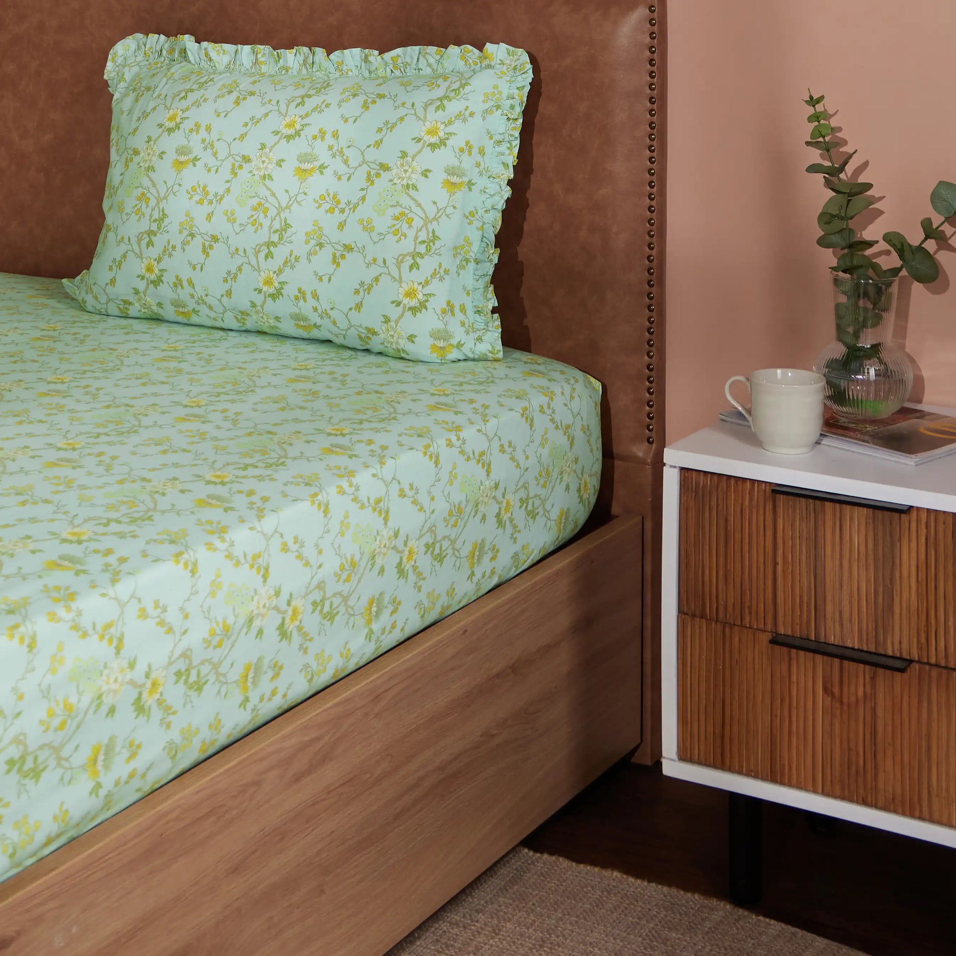Bloomshire Luxe 100% Cotton Bedsheet Set Light Blue / Single
