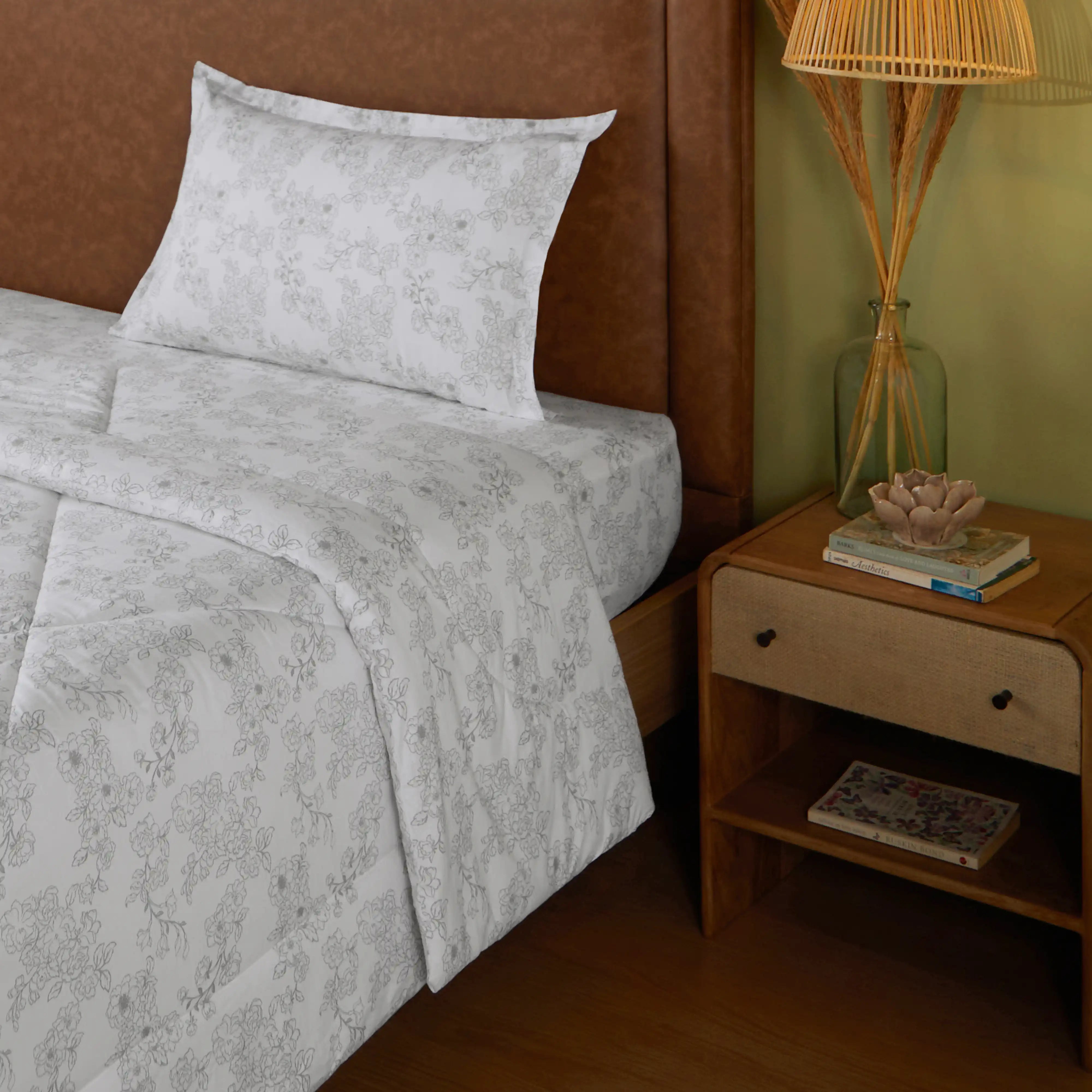 Bloomshire Classic 100% Cotton Comforter Grey / Single