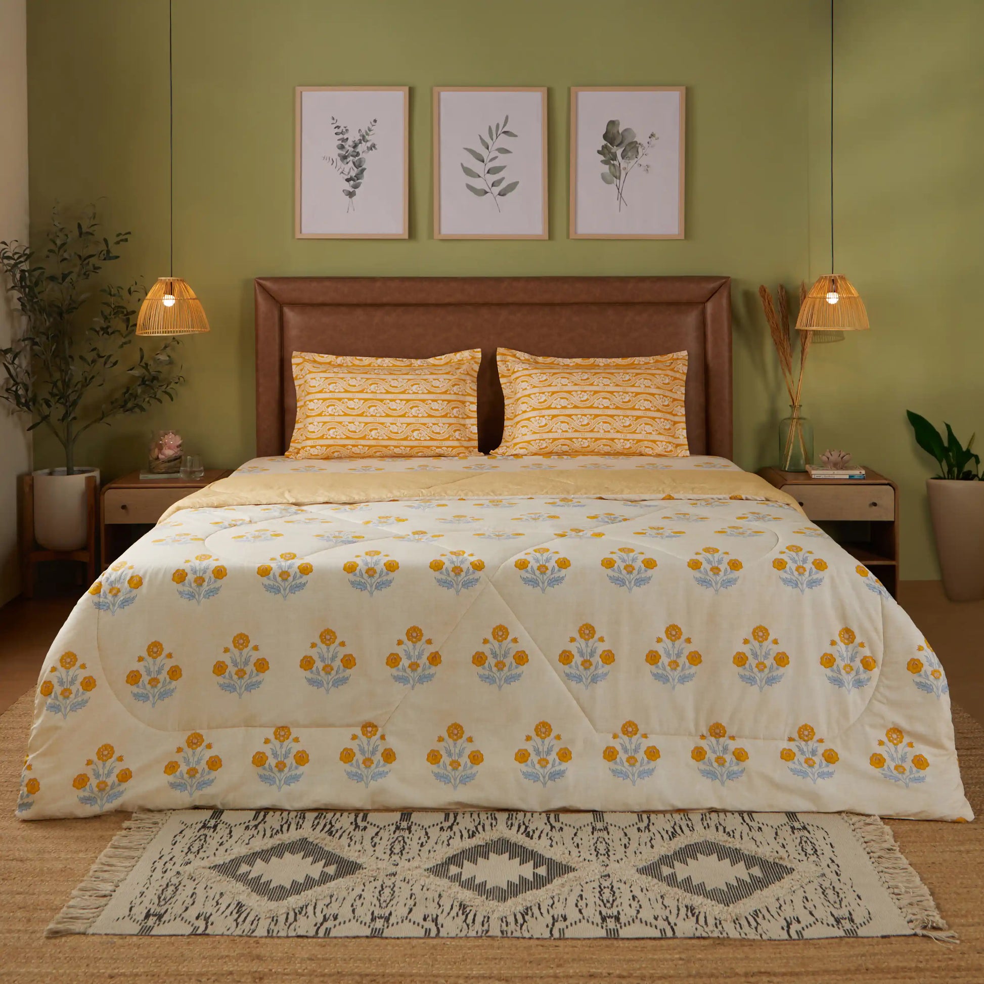 Chippa Lane 100% 240GSM Cotton Comforter Ochre / Double