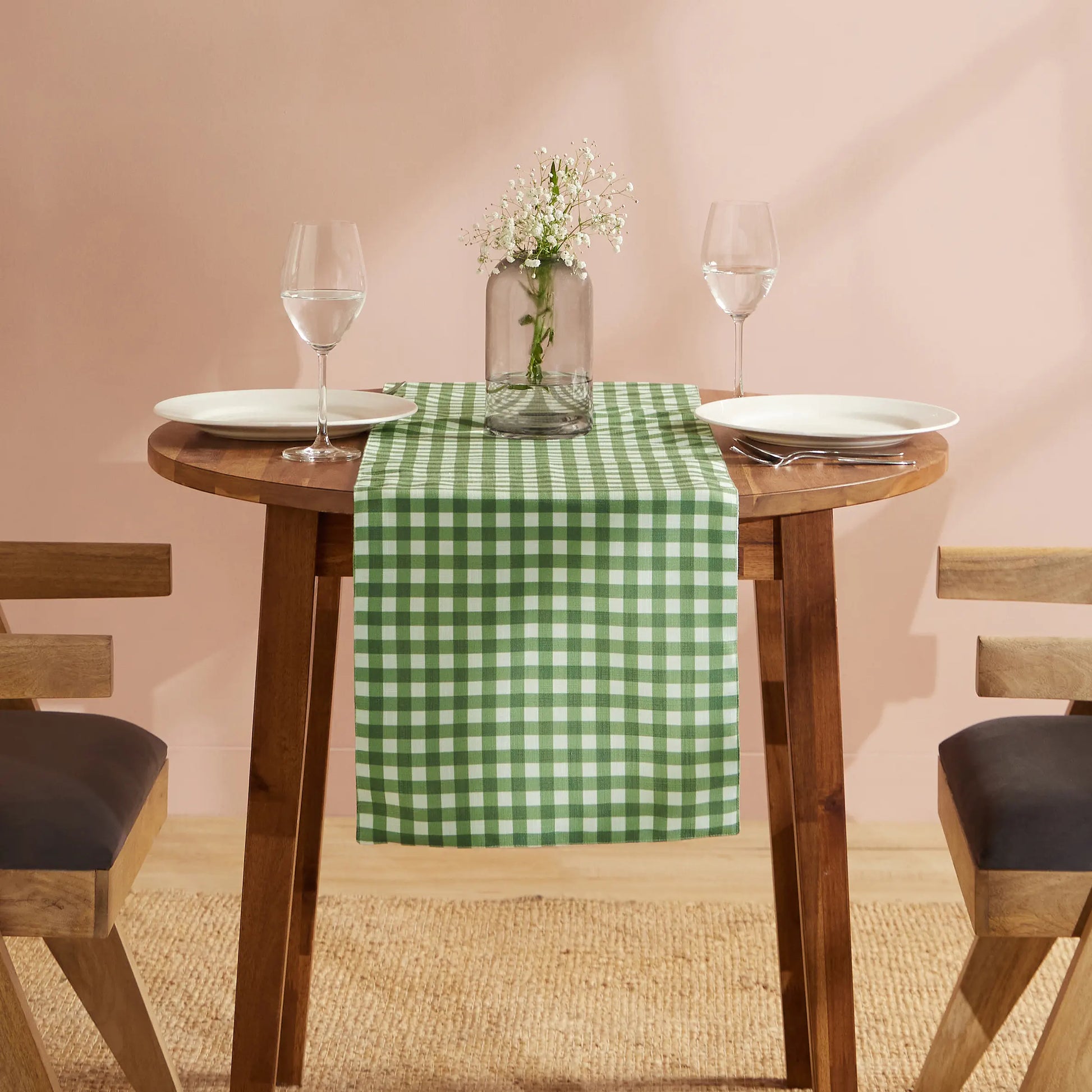 Nonna's Home 100% Polyester Table Runner Big Rosemary Gingham / Table Runner (34cm x 120cm)